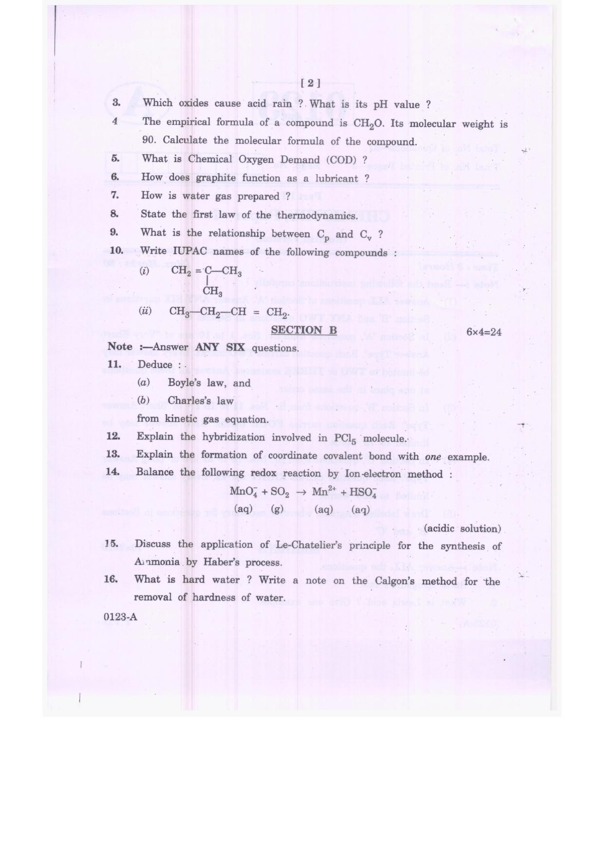 TS Intermediate 1st Year Chemistry Model Question Papers 2023 - Page 2