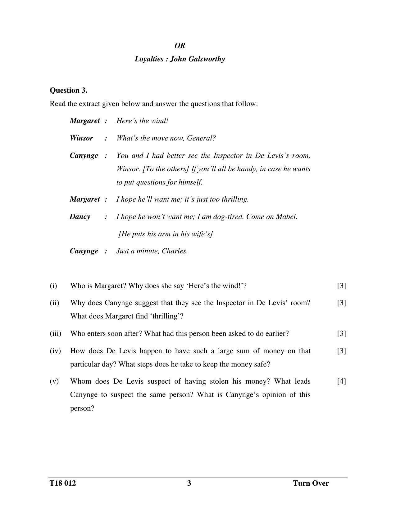 ICSE Class 10 English Paper II 2018 Question Paper - Page 3