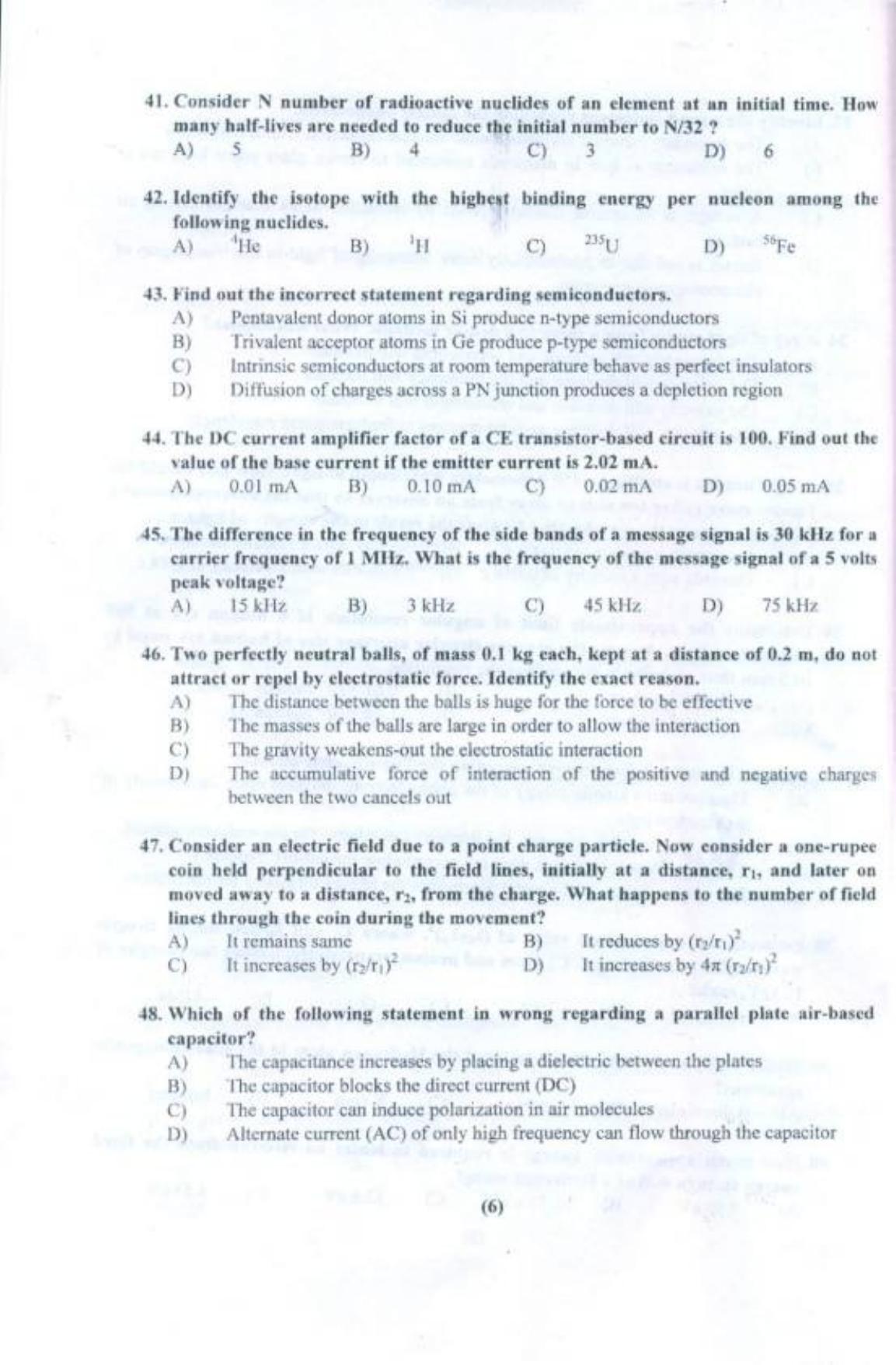 PUCET UG 2018 Physics Question Paper - Page 7
