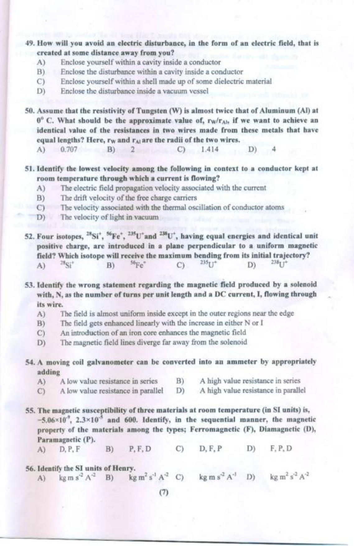 PUCET UG 2018 Physics Question Paper - Page 8