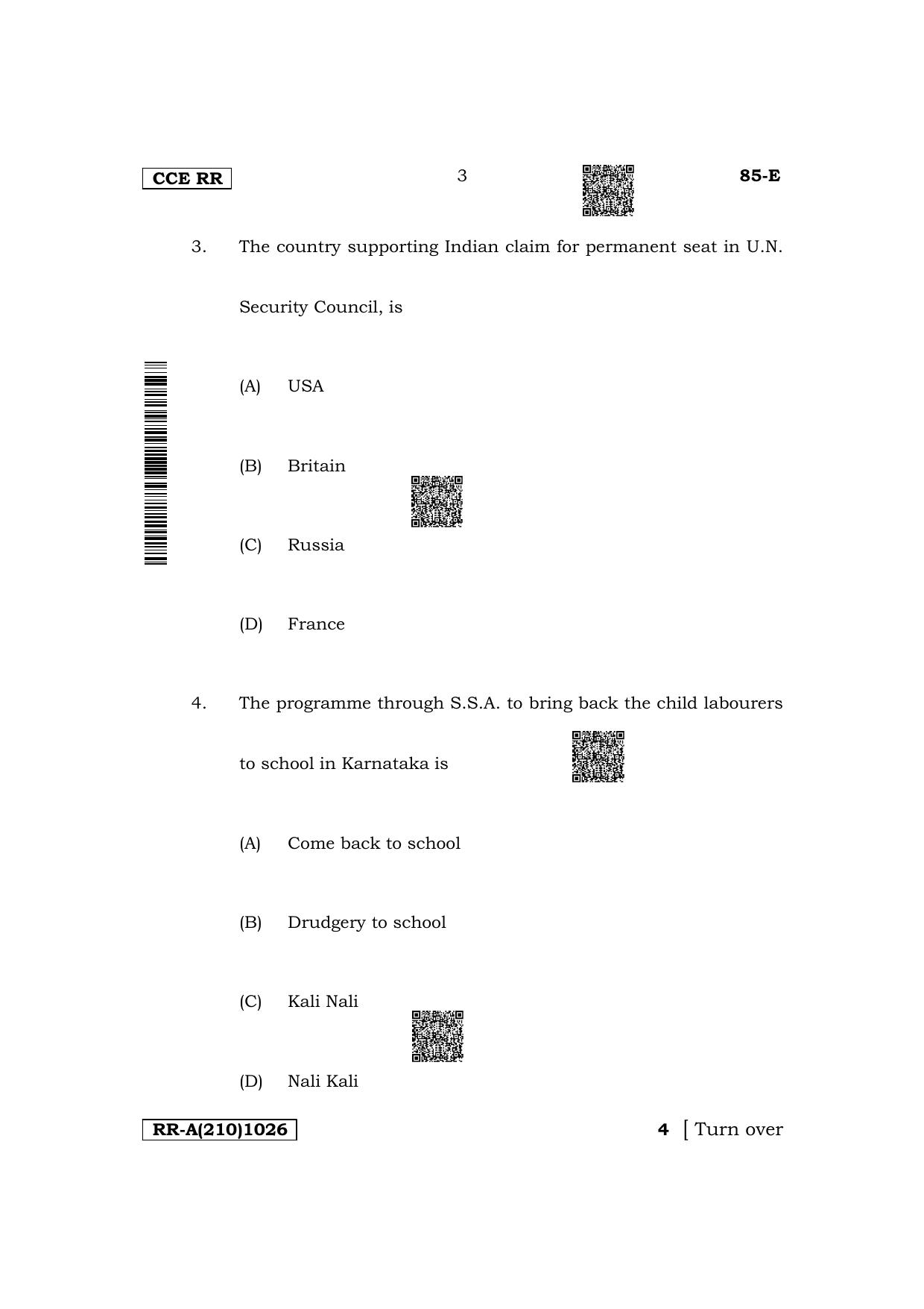 Karnataka SSLC Social Science (English Medium) Supplementary Exam Question Paper 2023 (A Version) - Page 3