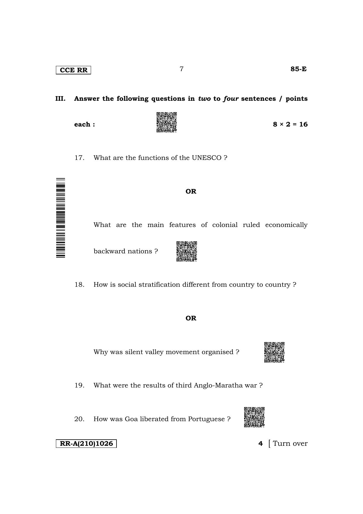 Karnataka SSLC Social Science (English Medium) Supplementary Exam Question Paper 2023 (A Version) - Page 7
