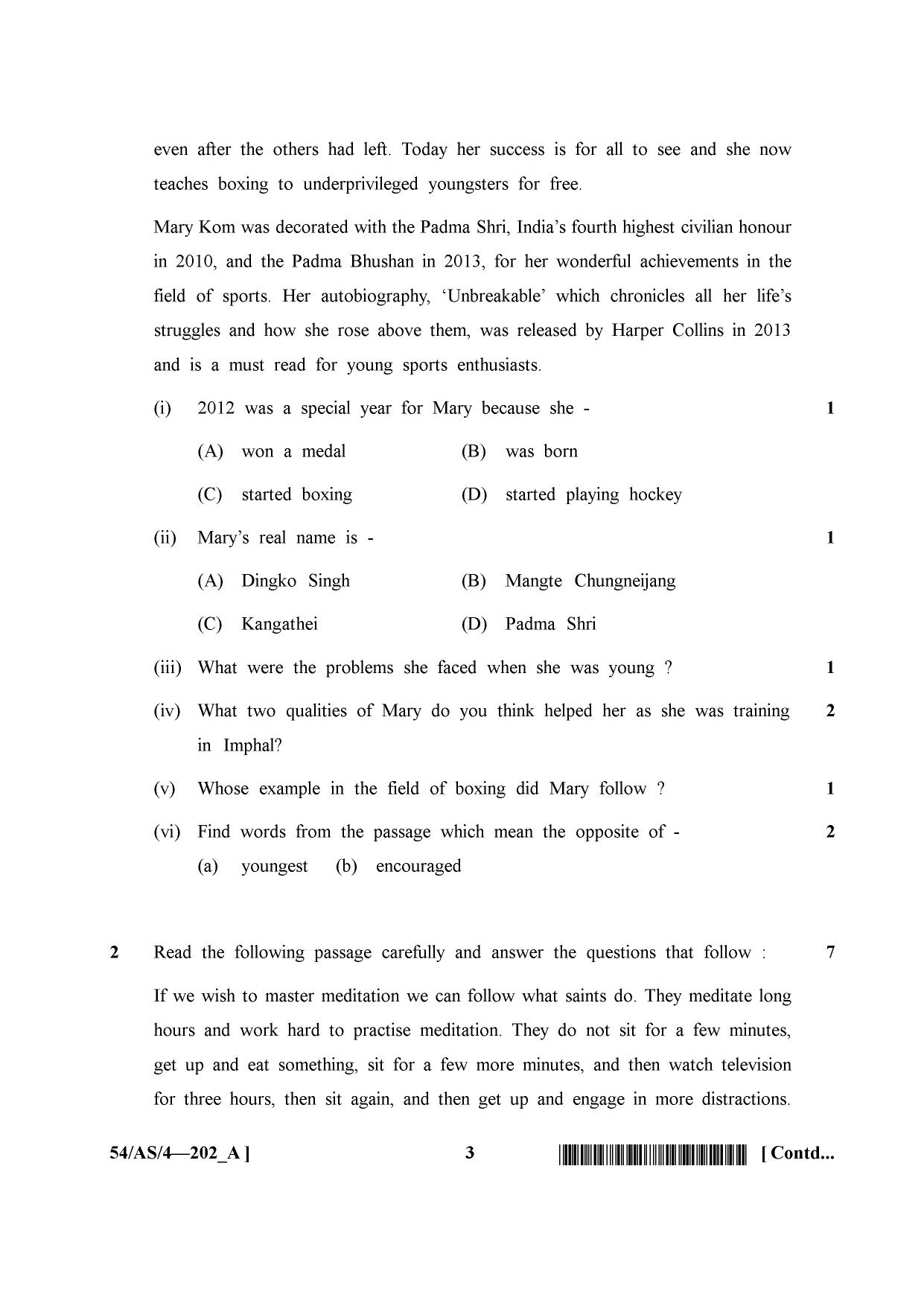 NIOS April 2017 Class 10 English Question Paper - Page 3