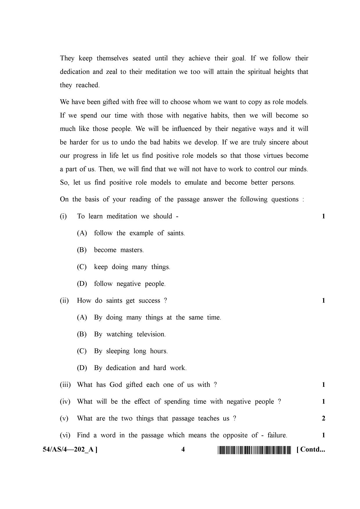 NIOS April 2017 Class 10 English Question Paper - Page 4