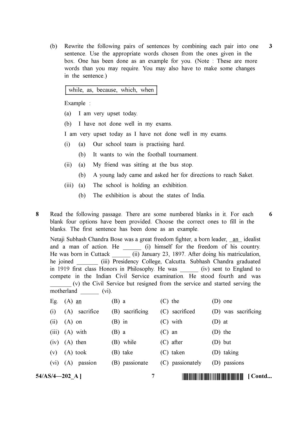 NIOS April 2017 Class 10 English Question Paper - Page 7