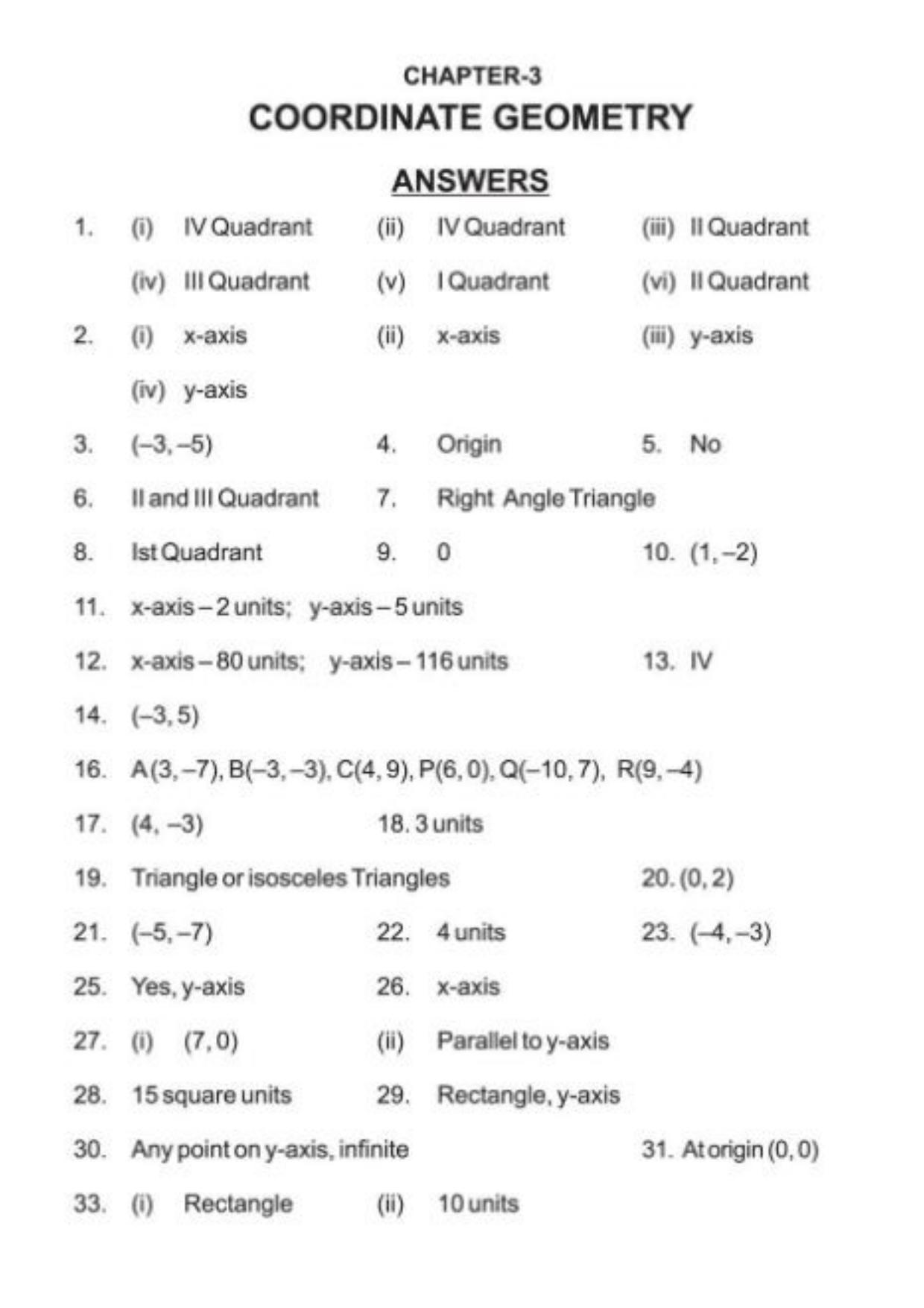 Class 9 Notes, Question & Practice Paper - Mathematics (Topic 3 : Coordinate Geometry) - Page 9