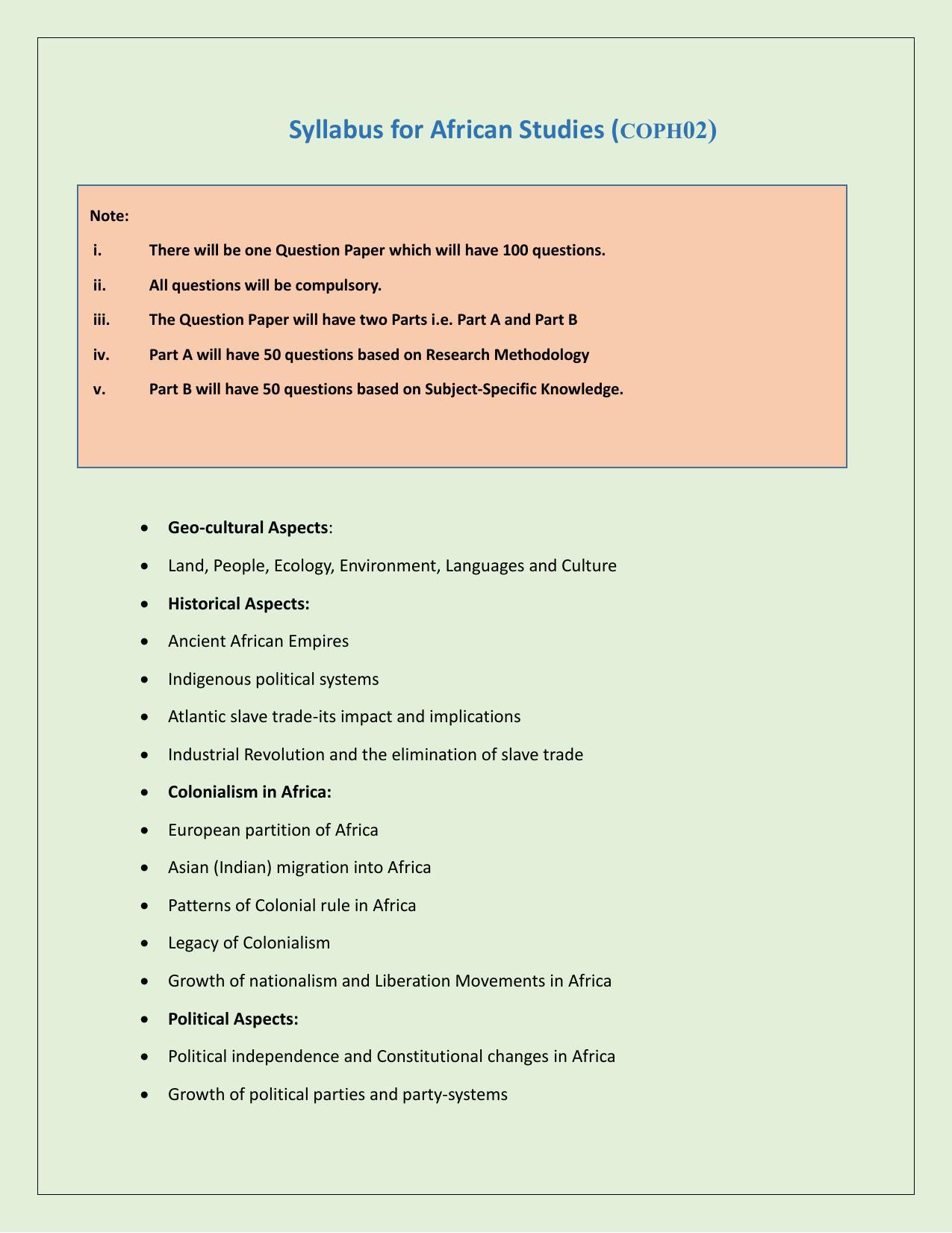 NTA PhD Entrance Exam African Studies Syllabus - Page 1