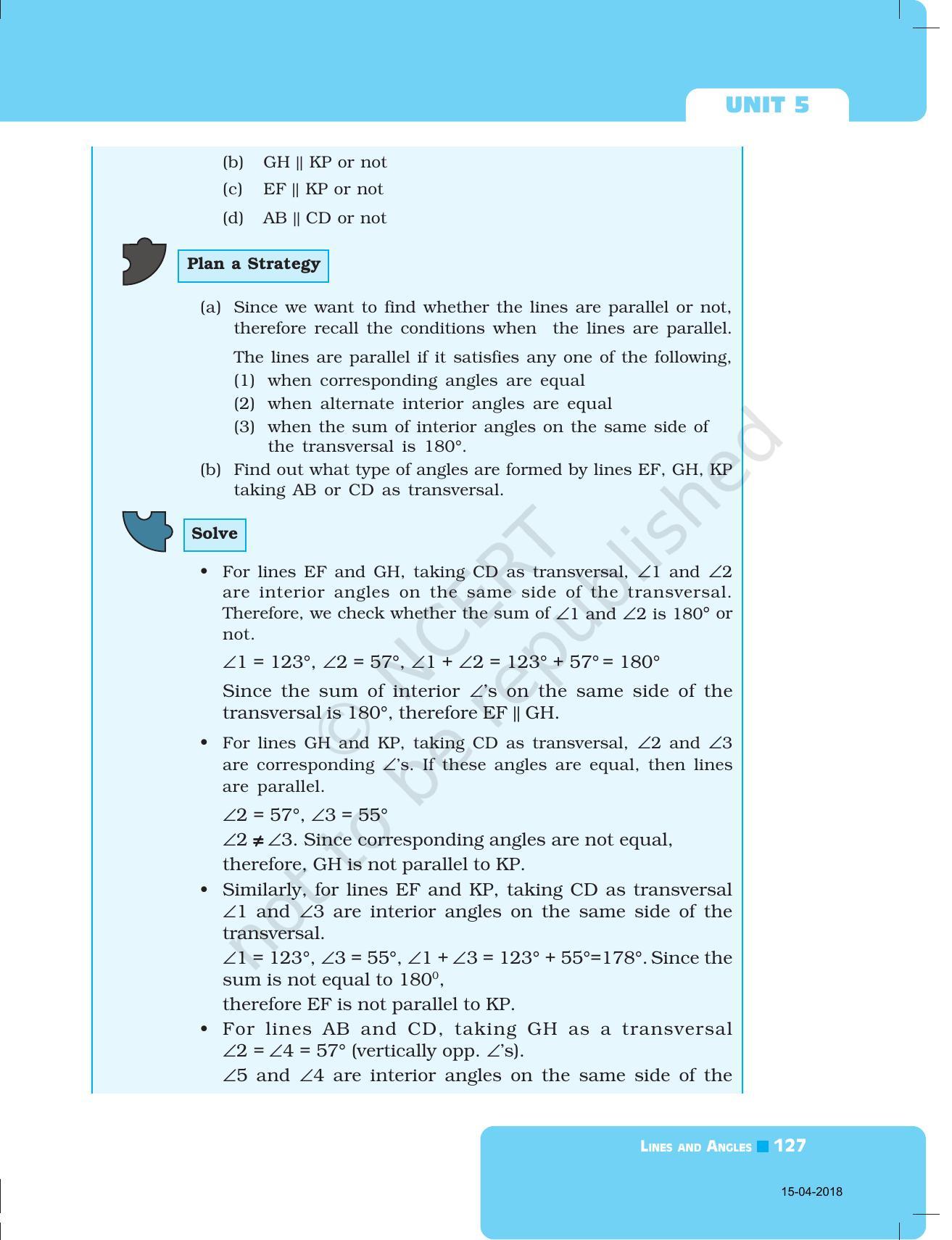 NCERT Exemplar Book for Class 7 Maths: Chapter 5- Lines and Angles - Page 8