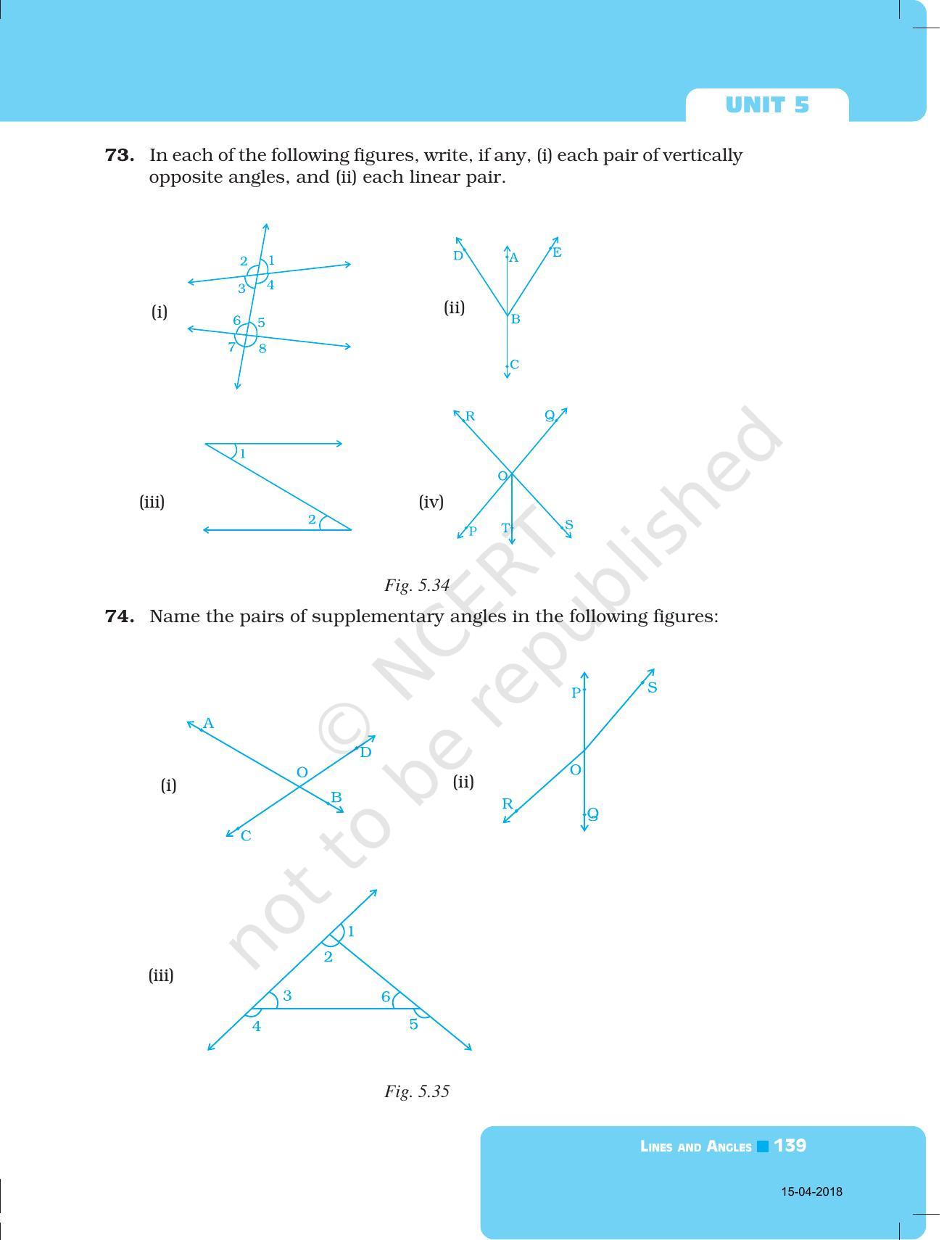 NCERT Exemplar Book for Class 7 Maths: Chapter 5- Lines and Angles - Page 20