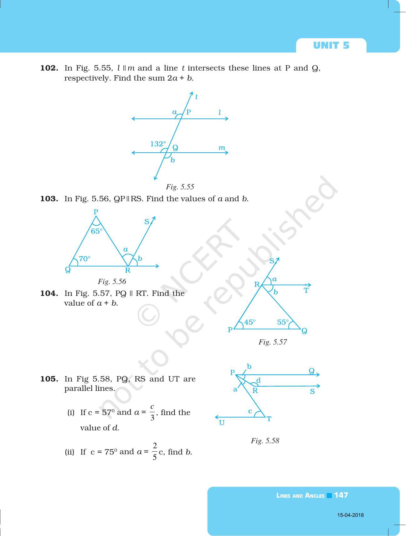 NCERT Exemplar Book for Class 7 Maths: Chapter 5- Lines and Angles - Page 28