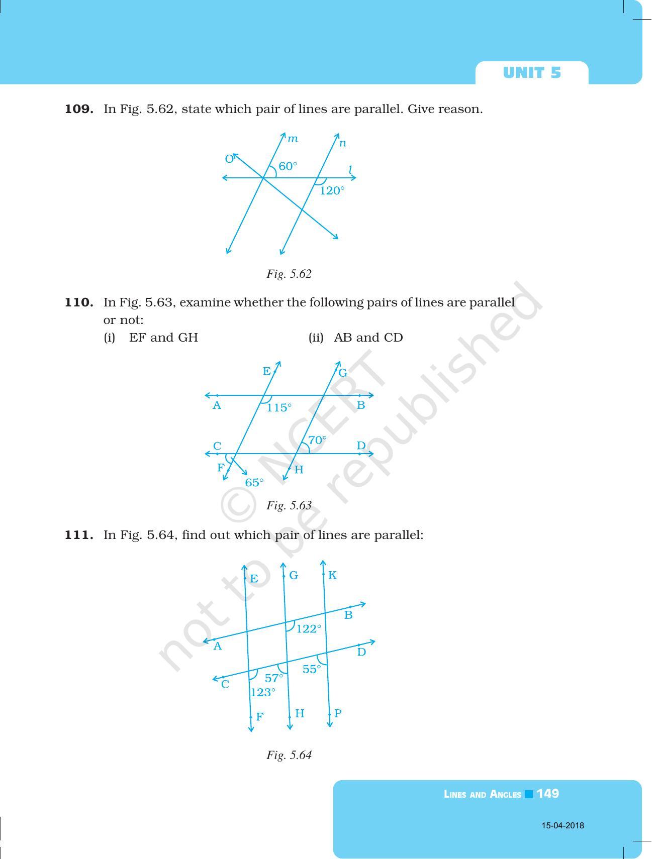 NCERT Exemplar Book for Class 7 Maths: Chapter 5- Lines and Angles - Page 30