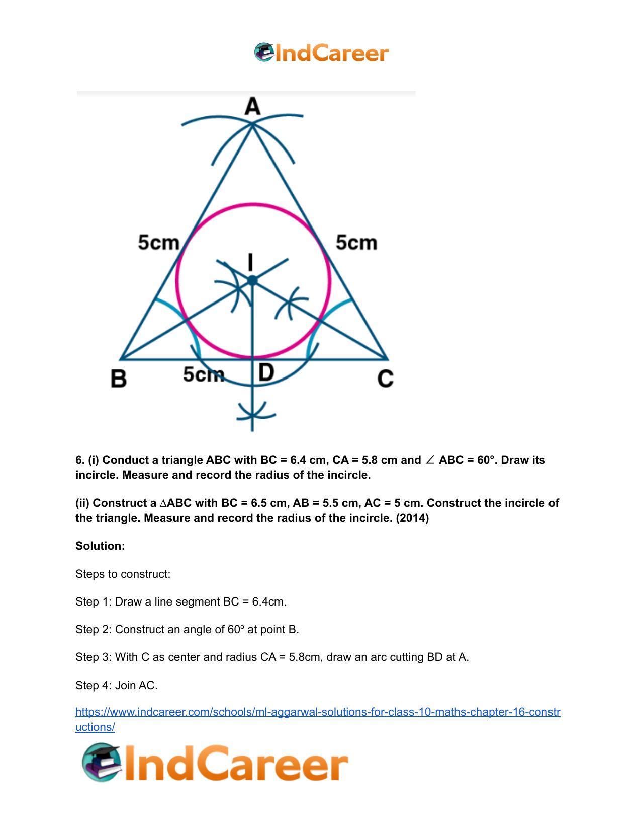 ML Aggarwal Solutions for Class 10 Maths Chapter 16- Constructions - Page 13