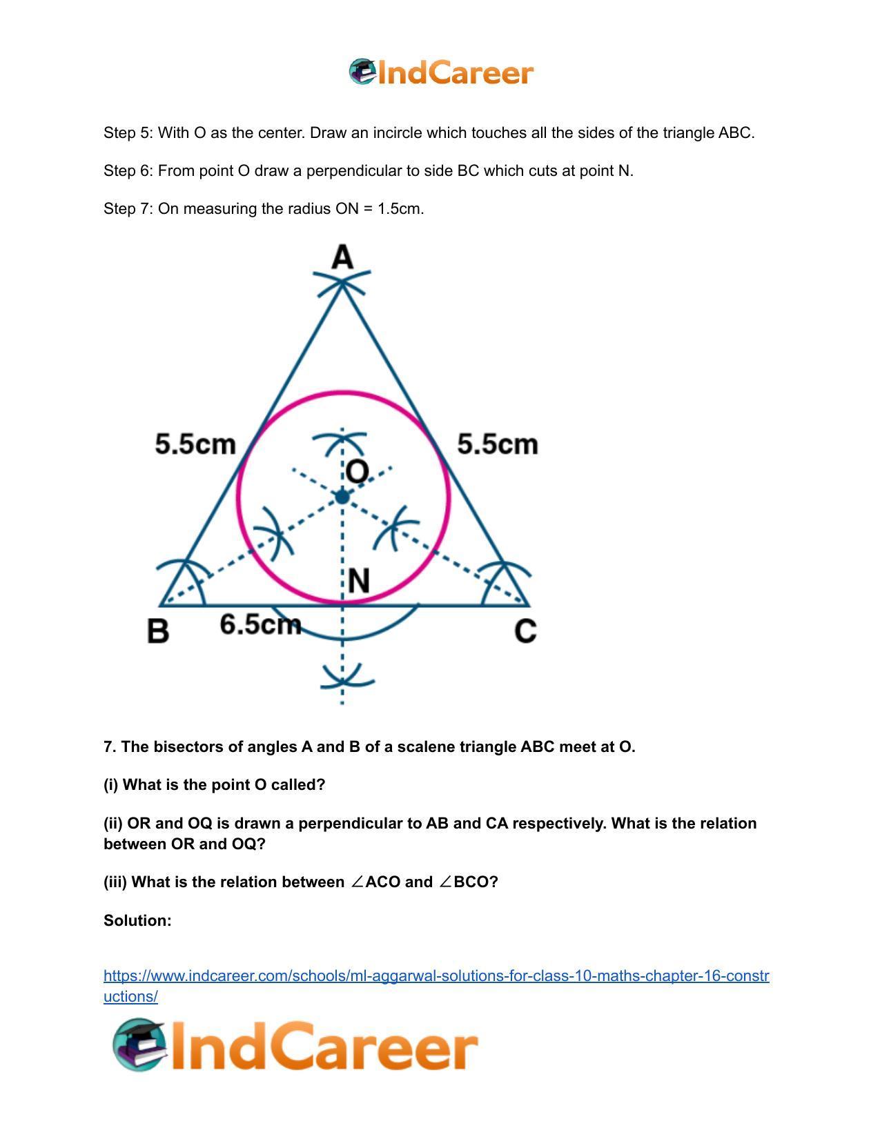 ML Aggarwal Solutions for Class 10 Maths Chapter 16- Constructions - Page 15