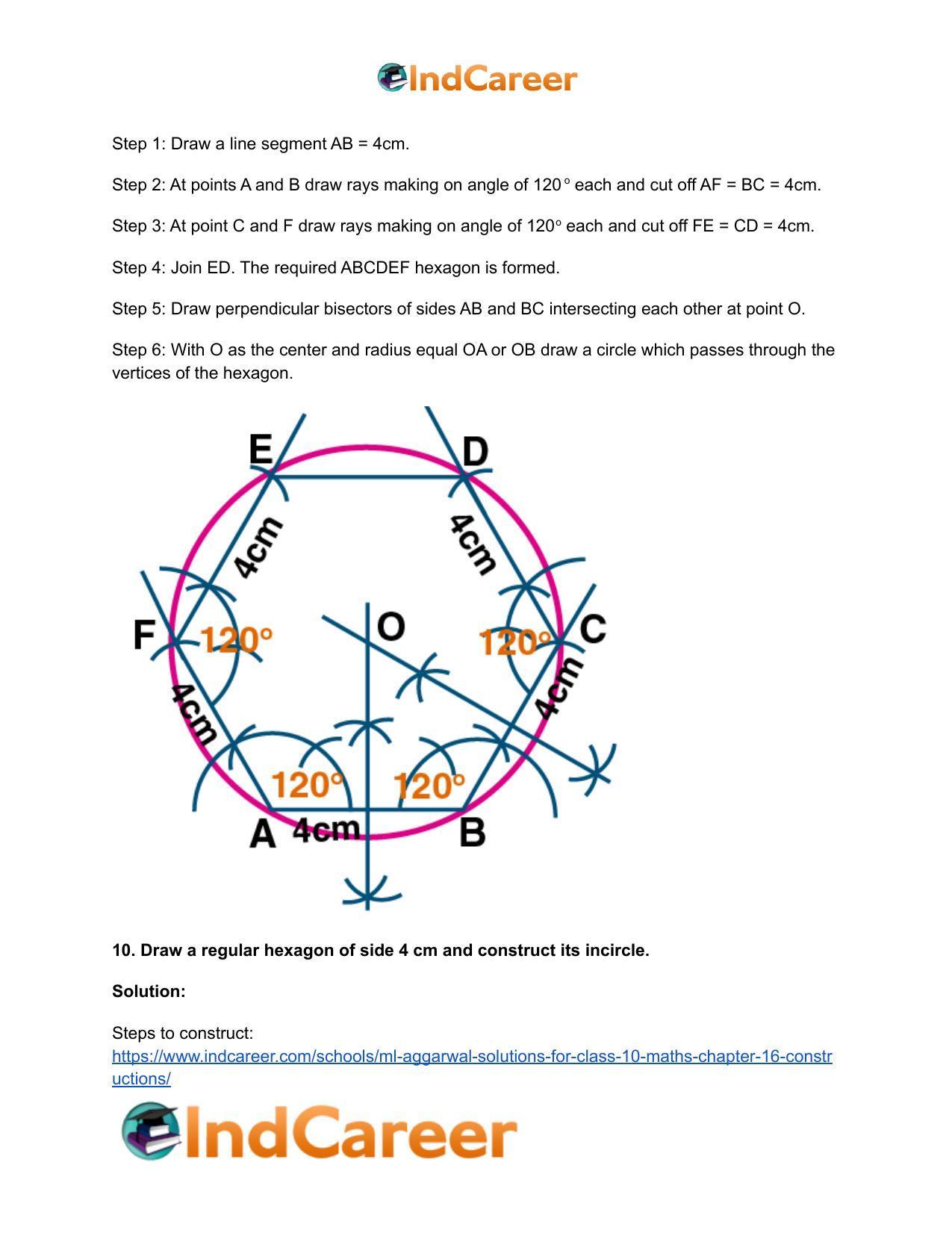 ML Aggarwal Solutions for Class 10 Maths Chapter 16- Constructions - Page 18