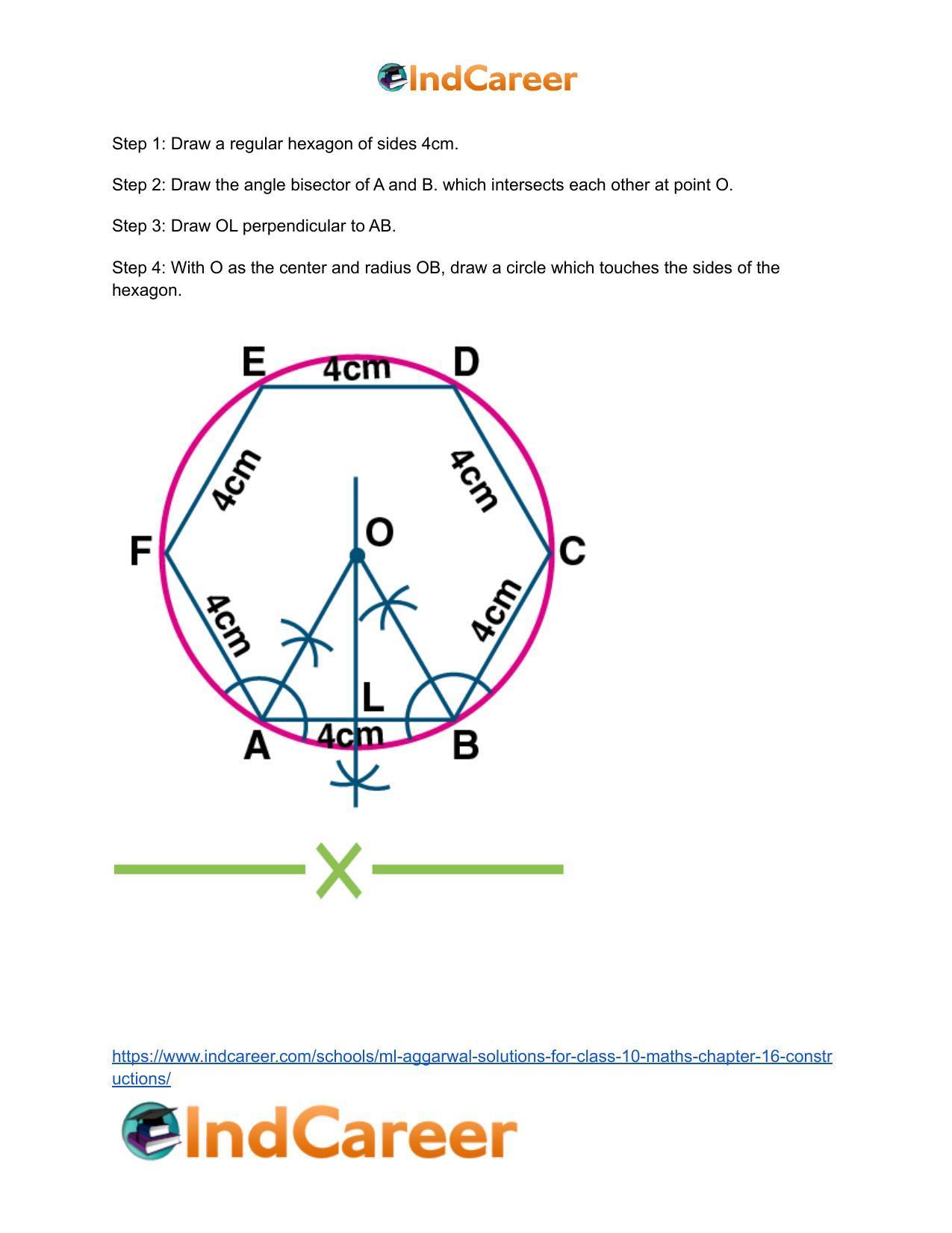 ML Aggarwal Solutions for Class 10 Maths Chapter 16- Constructions - Page 19