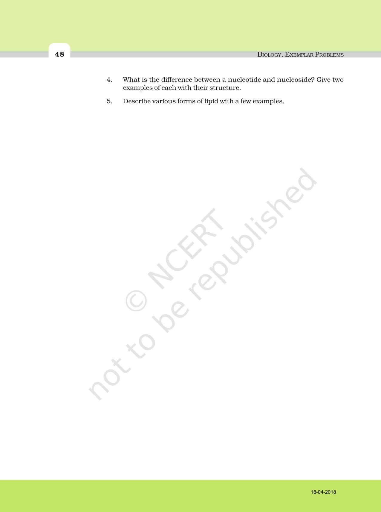 NCERT Exemplar Book for Class 11 Biology: Chapter 9 Biomolecules - Page 6