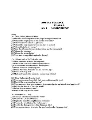 CBSE Worksheets for Class 6 Social Science Assignment 10