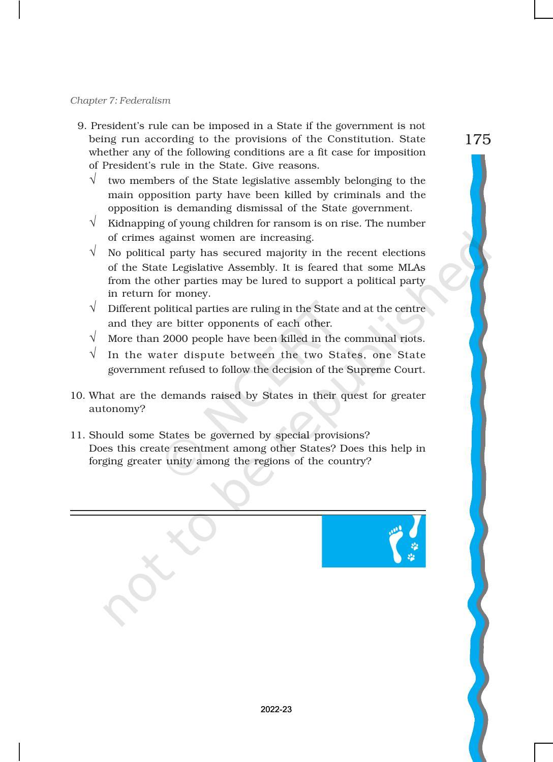 NCERT Book for Class 11 Political Science (Indian Constitution at Work) Chapter 7 Federalism - Page 26