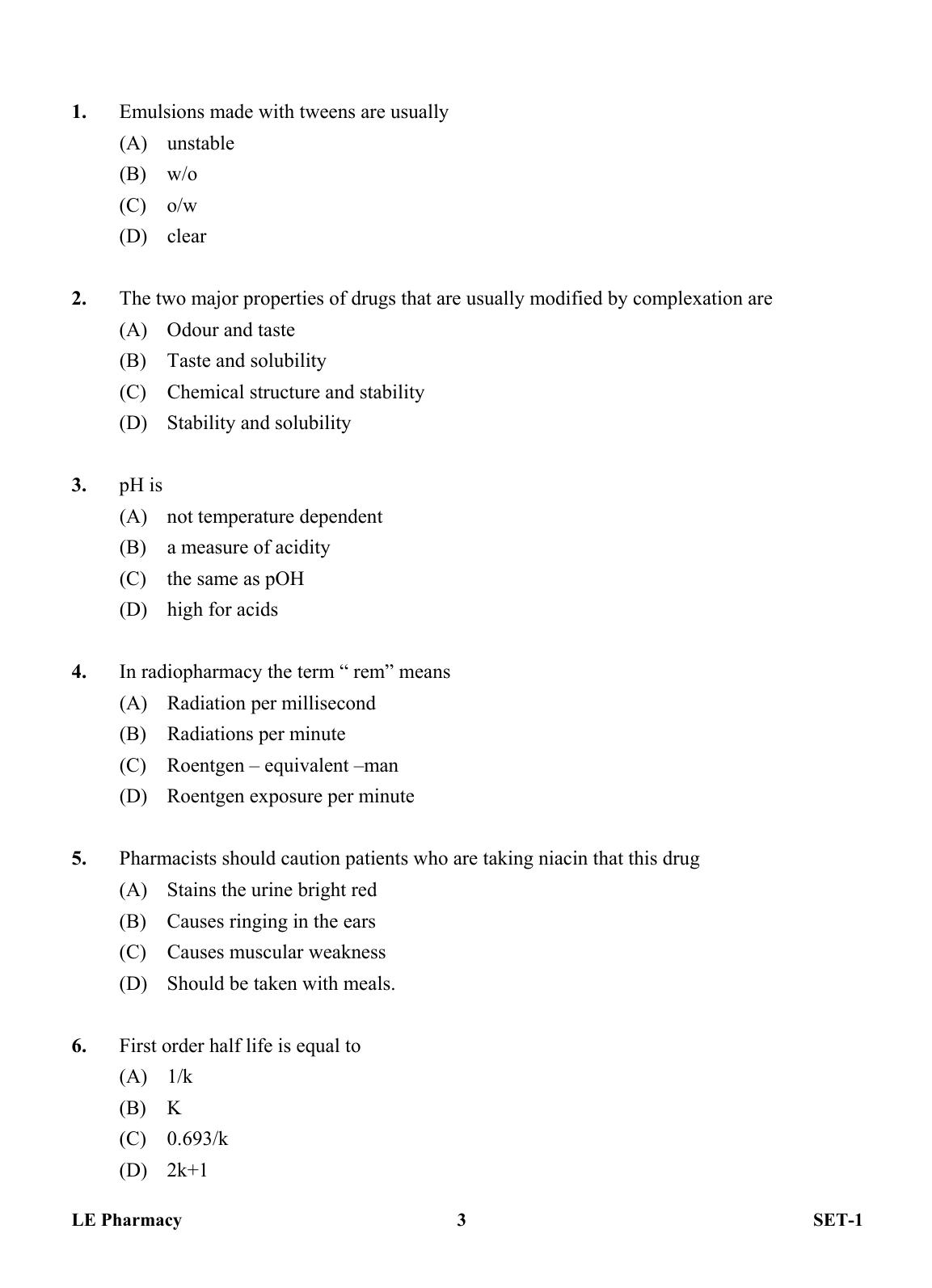 OJEE 2013 LE Pharm Question Paper - Page 2