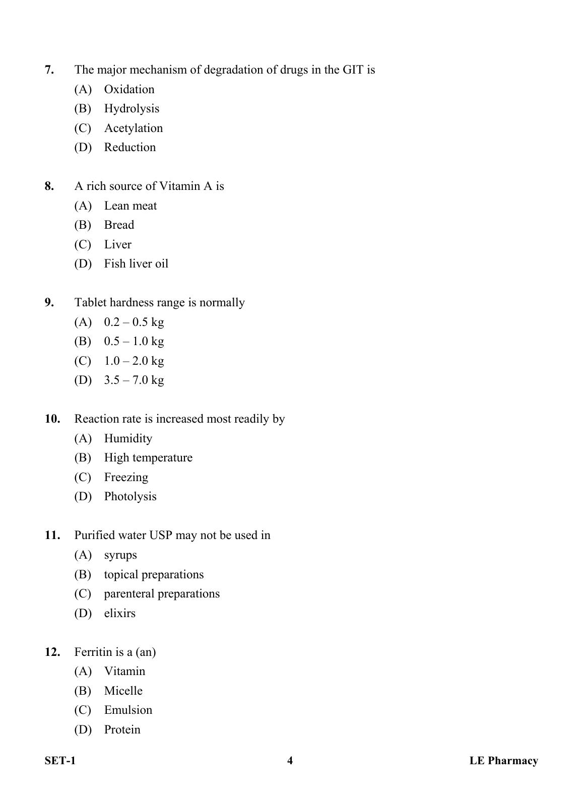 OJEE 2013 LE Pharm Question Paper - Page 3