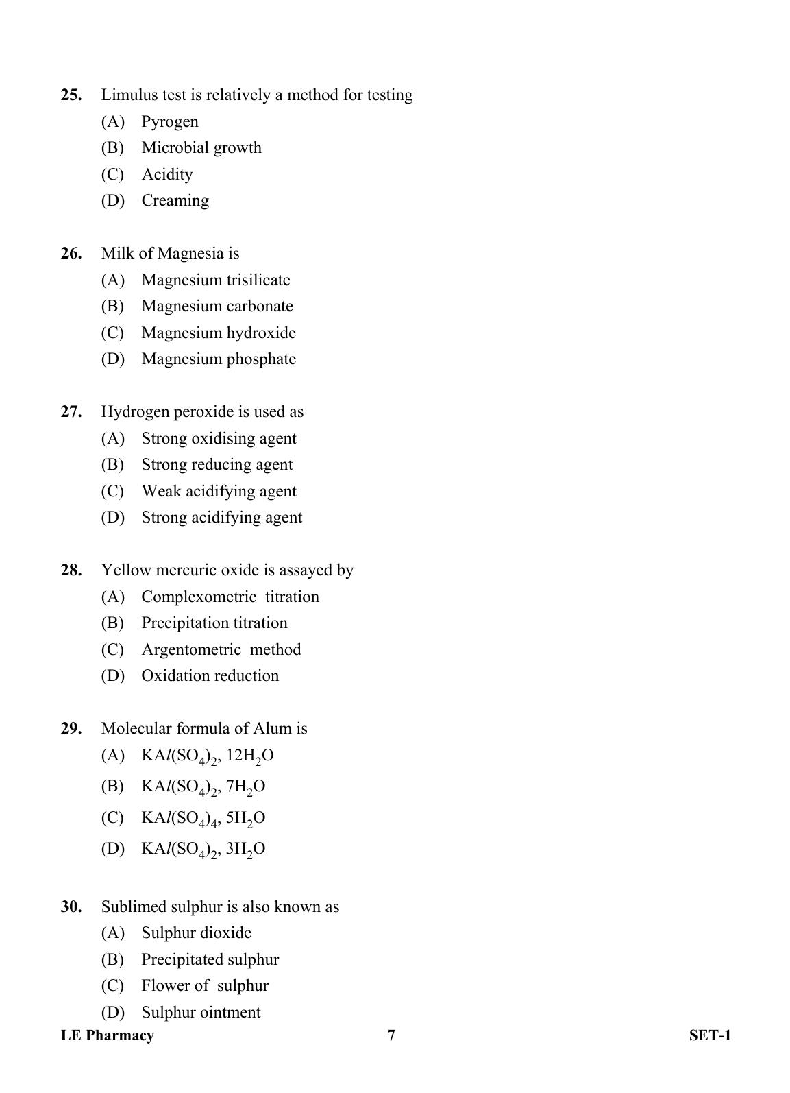 OJEE 2013 LE Pharm Question Paper - Page 6