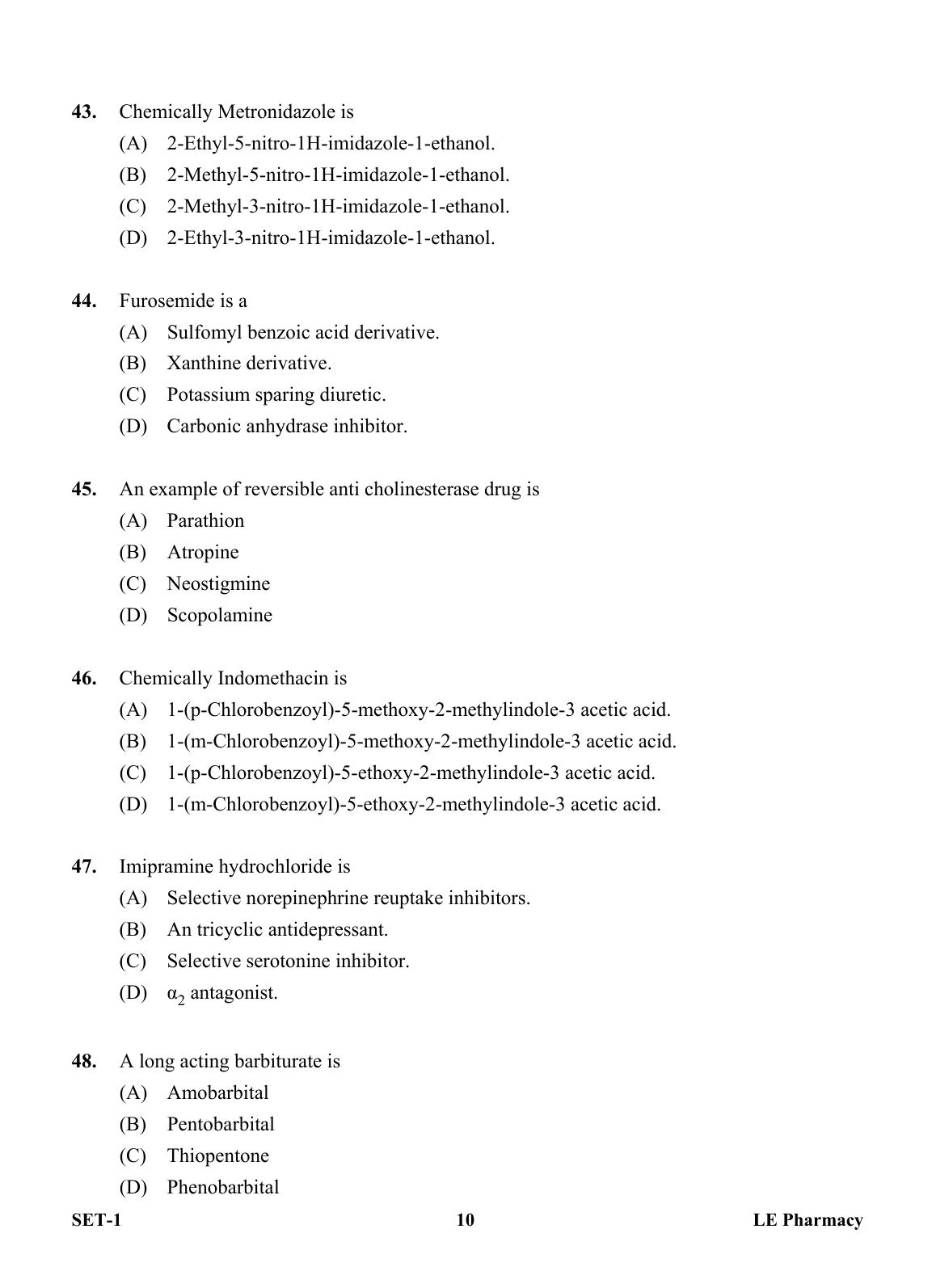 OJEE 2013 LE Pharm Question Paper - Page 9