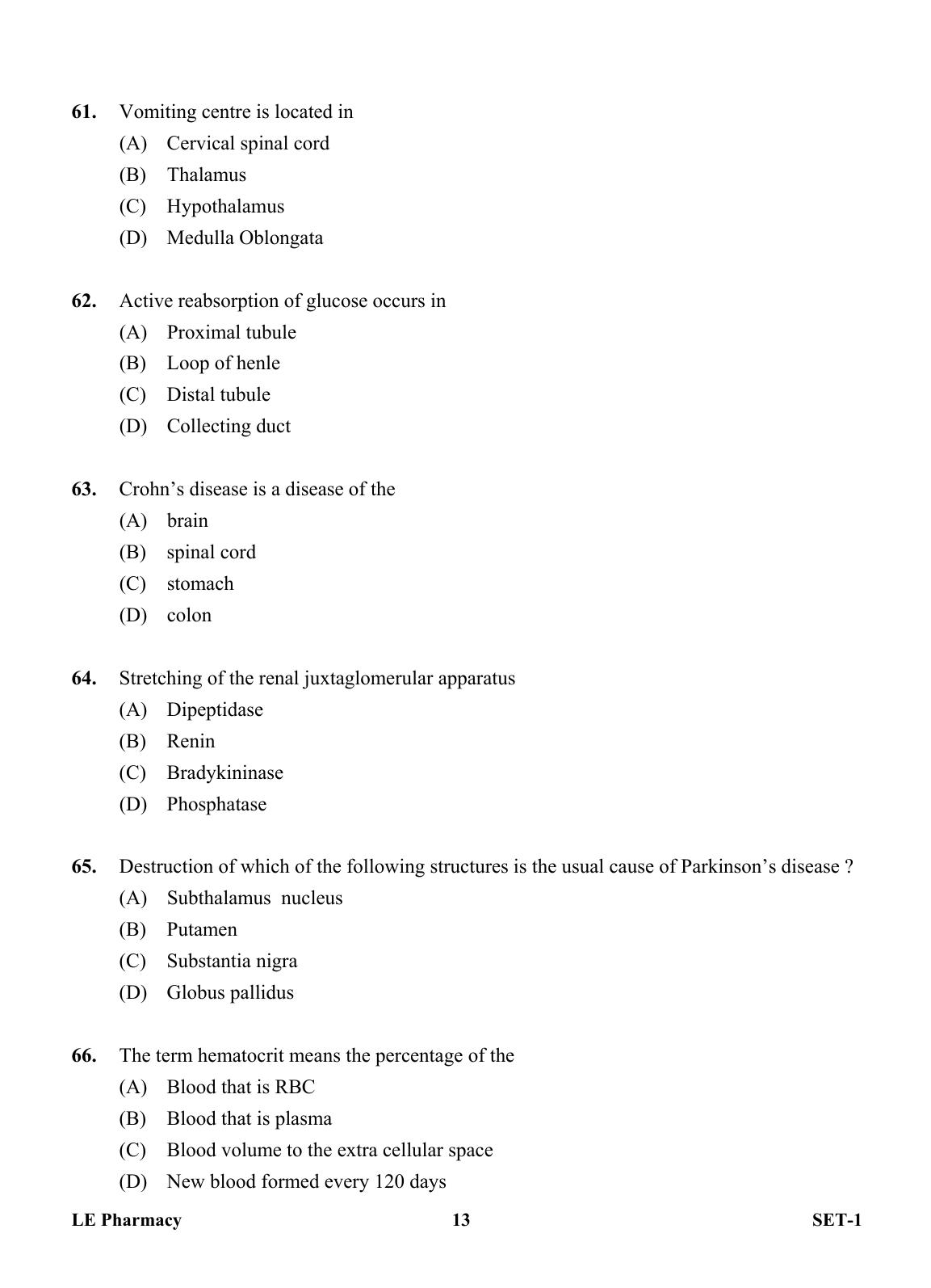 OJEE 2013 LE Pharm Question Paper - Page 12