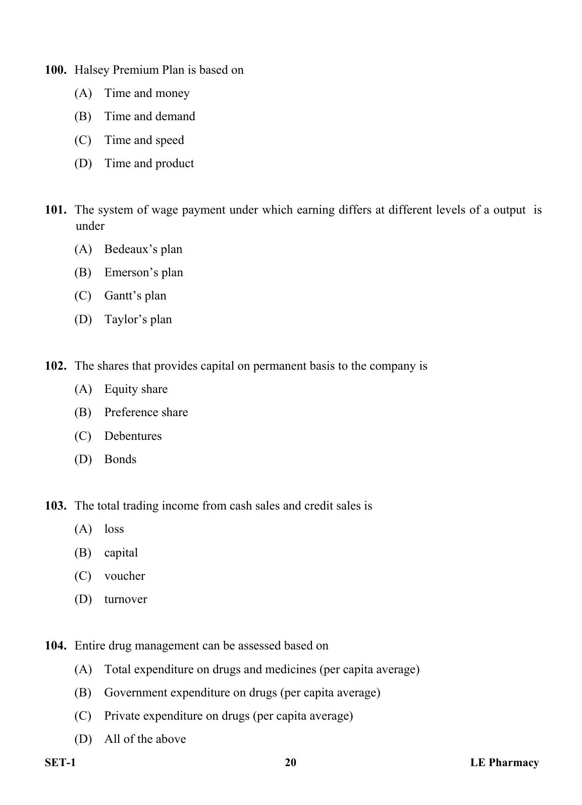 OJEE 2013 LE Pharm Question Paper - Page 19