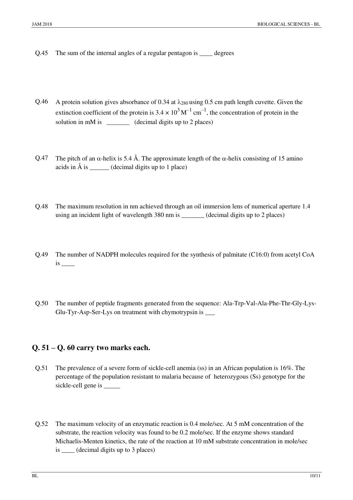 JAM 2018: BL Question Paper - Page 10