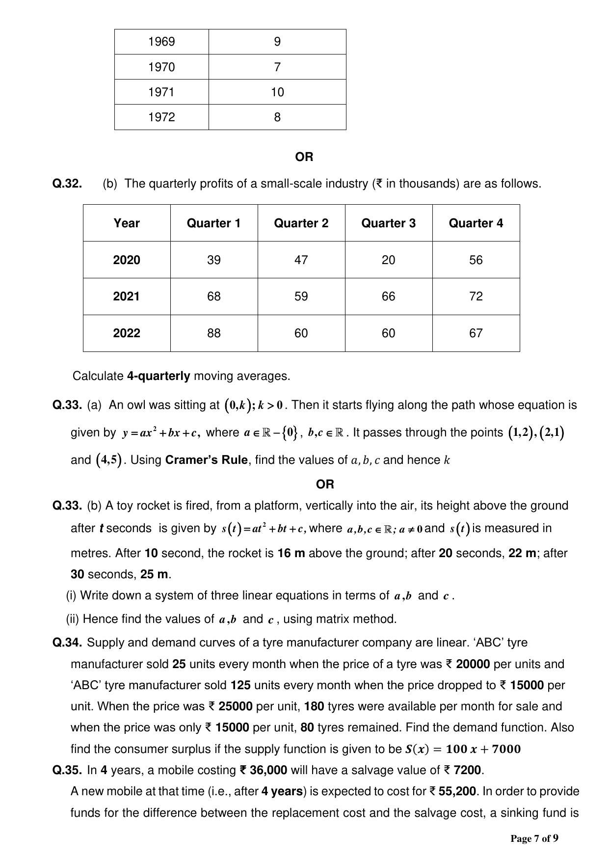 CBSE Class 12 Applied Mathematics (For Visually Impaired) Sample Question Paper 2024-25 - Page 7