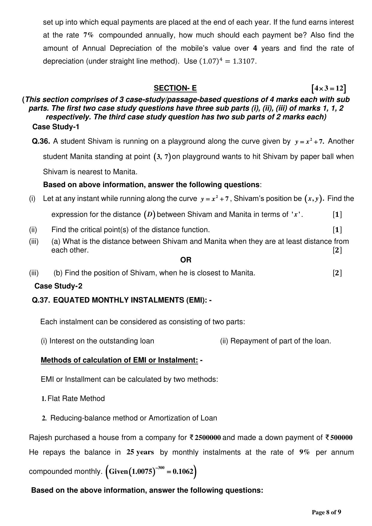 CBSE Class 12 Applied Mathematics (For Visually Impaired) Sample Question Paper 2024-25 - Page 8