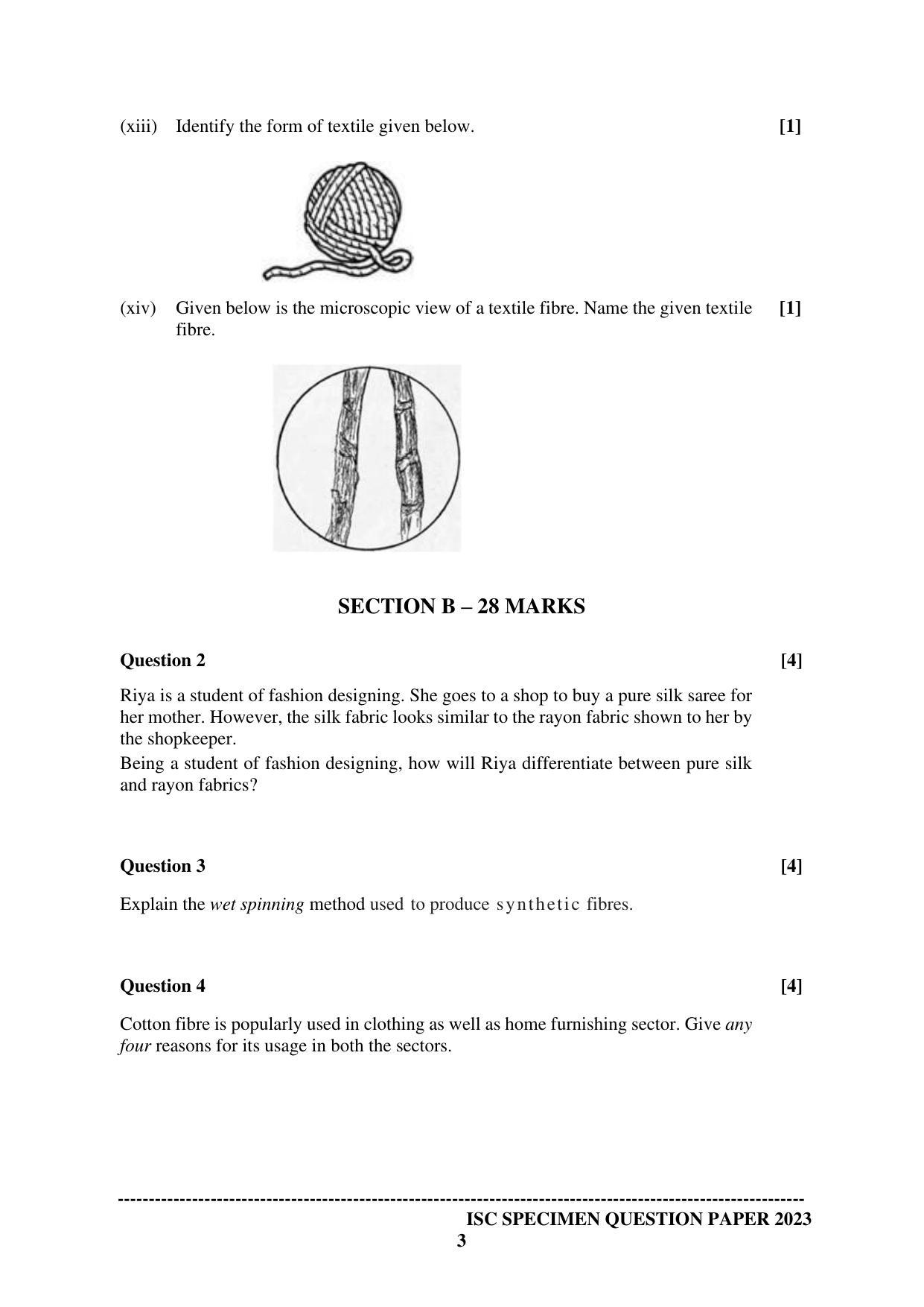 ISC Class 12 Fashion Designing Paper 1 Sample Paper 2023 - Page 3