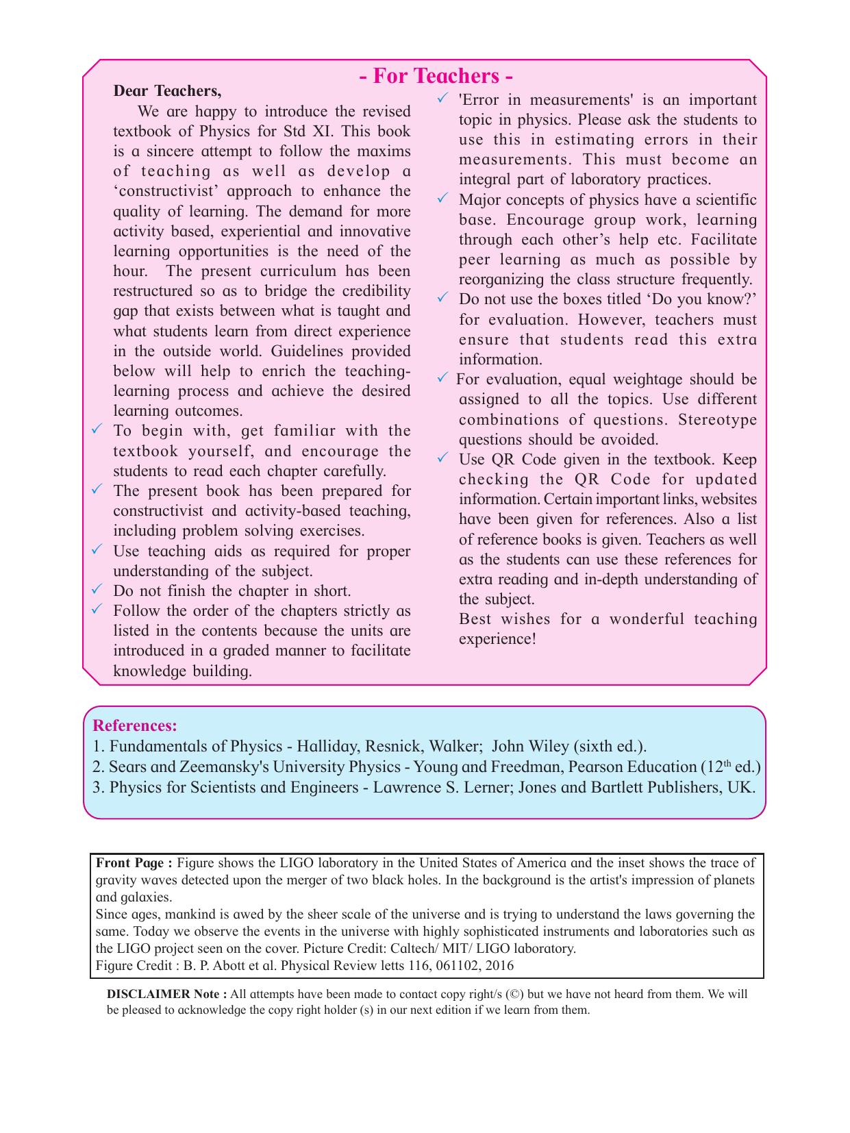Maharashtra Board Class 11 Physics Textbook - Page 8