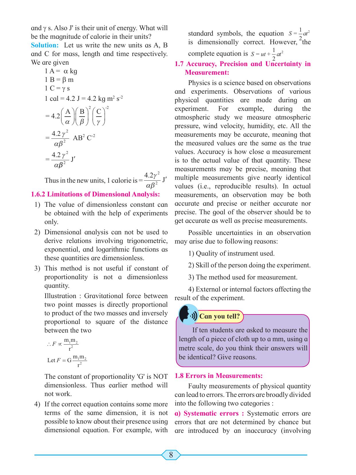 Maharashtra Board Class 11 Physics Textbook - Page 18