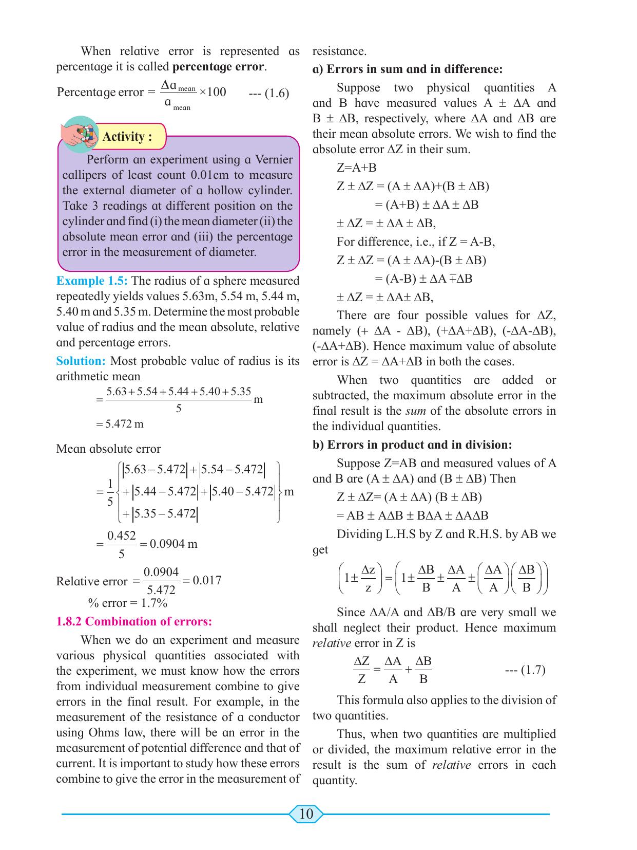Maharashtra Board Class 11 Physics Textbook - Page 20
