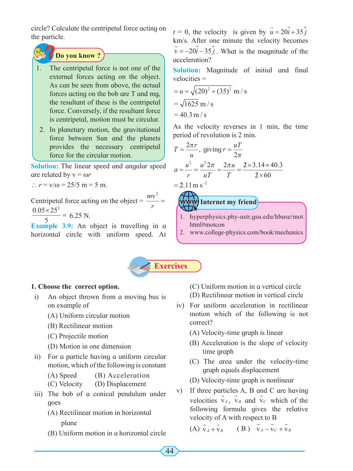 Maharashtra Board Class 11 Physics Textbook - Page 54