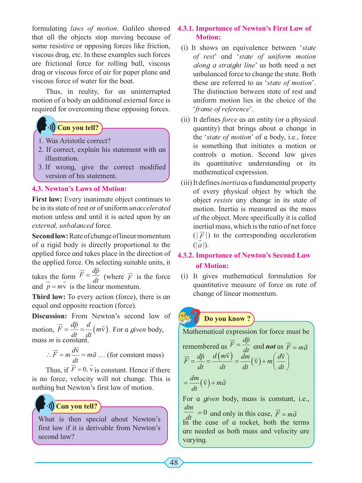 Maharashtra Board Class 11 Physics Textbook - Page 58