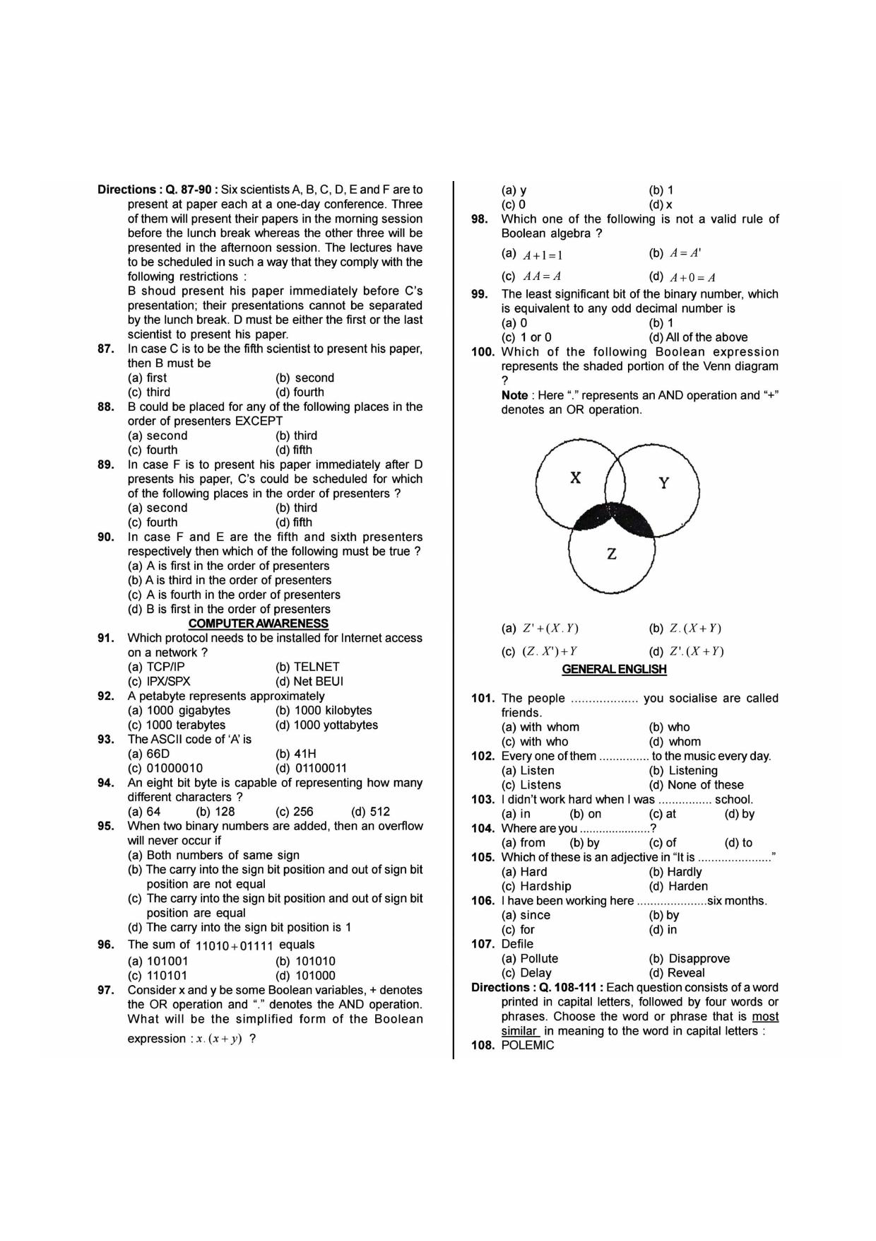 NIMCET 2011 Question Paper - Page 6