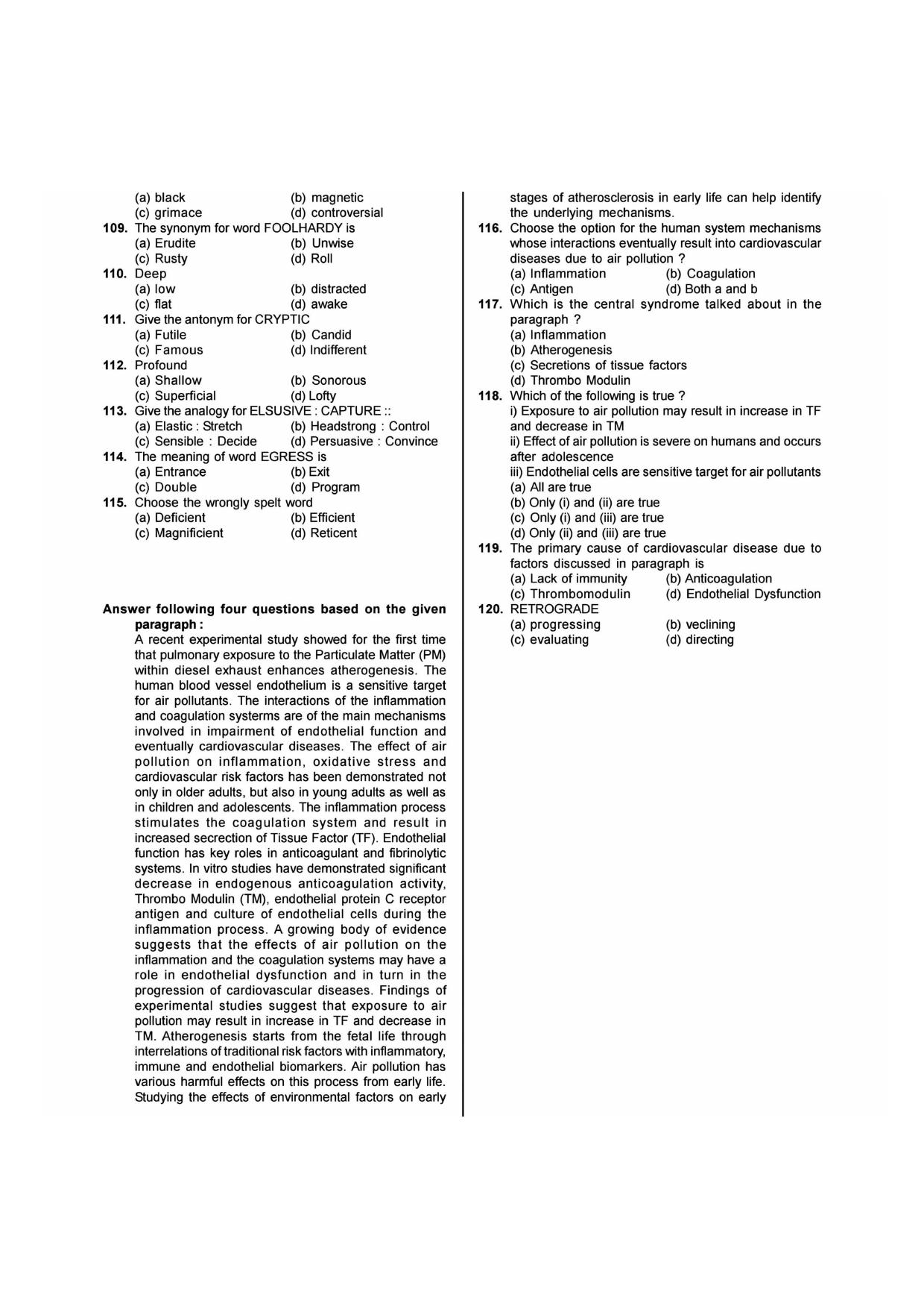 NIMCET 2011 Question Paper - Page 7