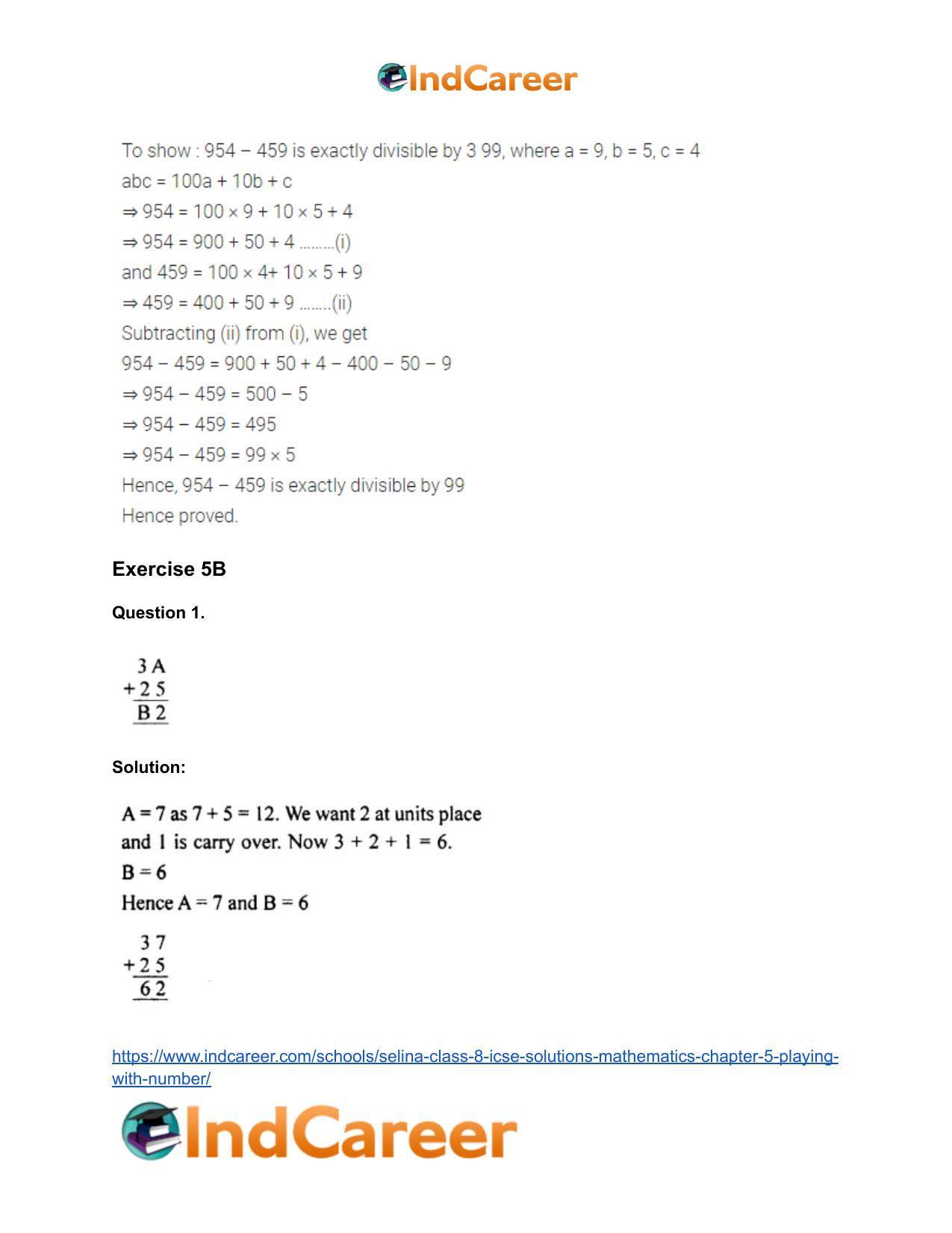 Selina Class 8 ICSE Solutions Mathematics : Chapter 5- Playing with Number - Page 10
