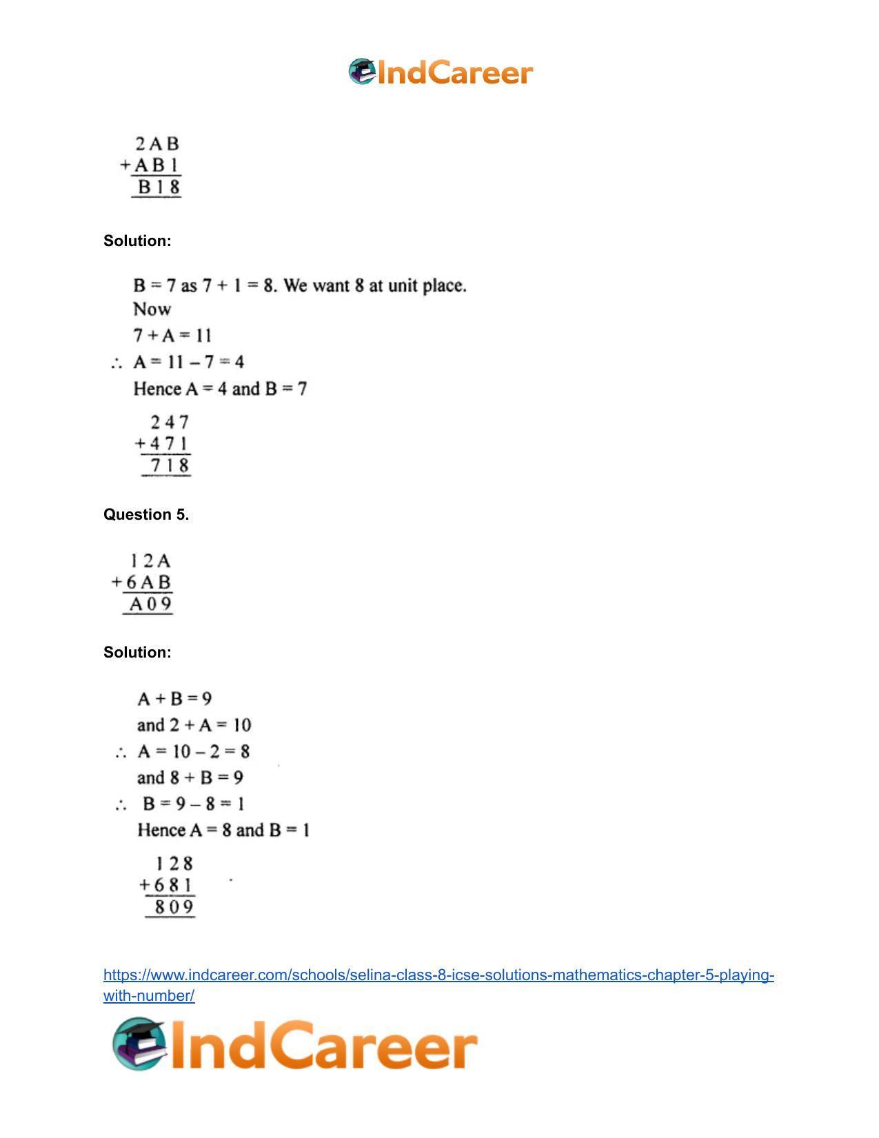 Selina Class 8 ICSE Solutions Mathematics : Chapter 5- Playing with Number - Page 12