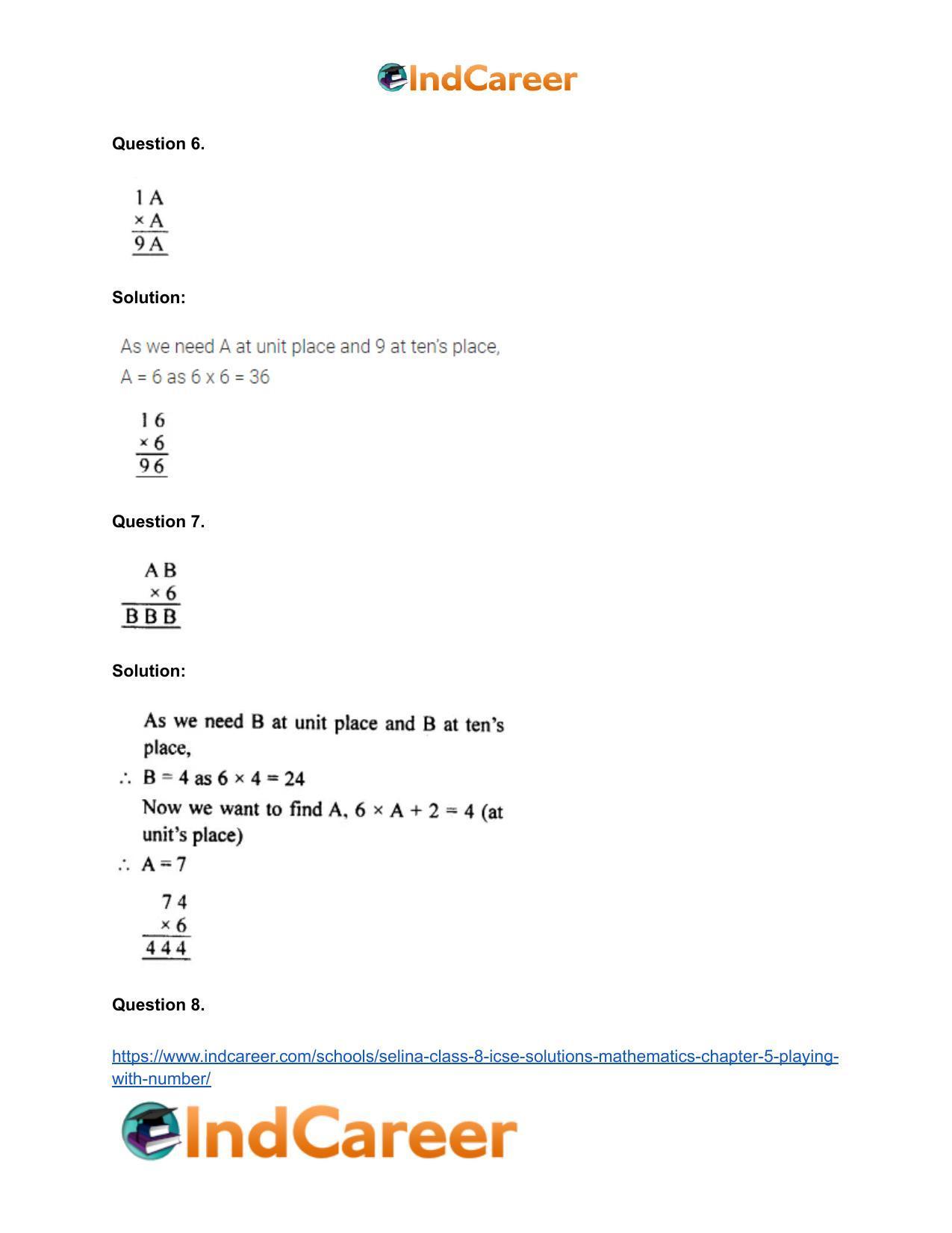Selina Class 8 ICSE Solutions Mathematics : Chapter 5- Playing with Number - Page 13
