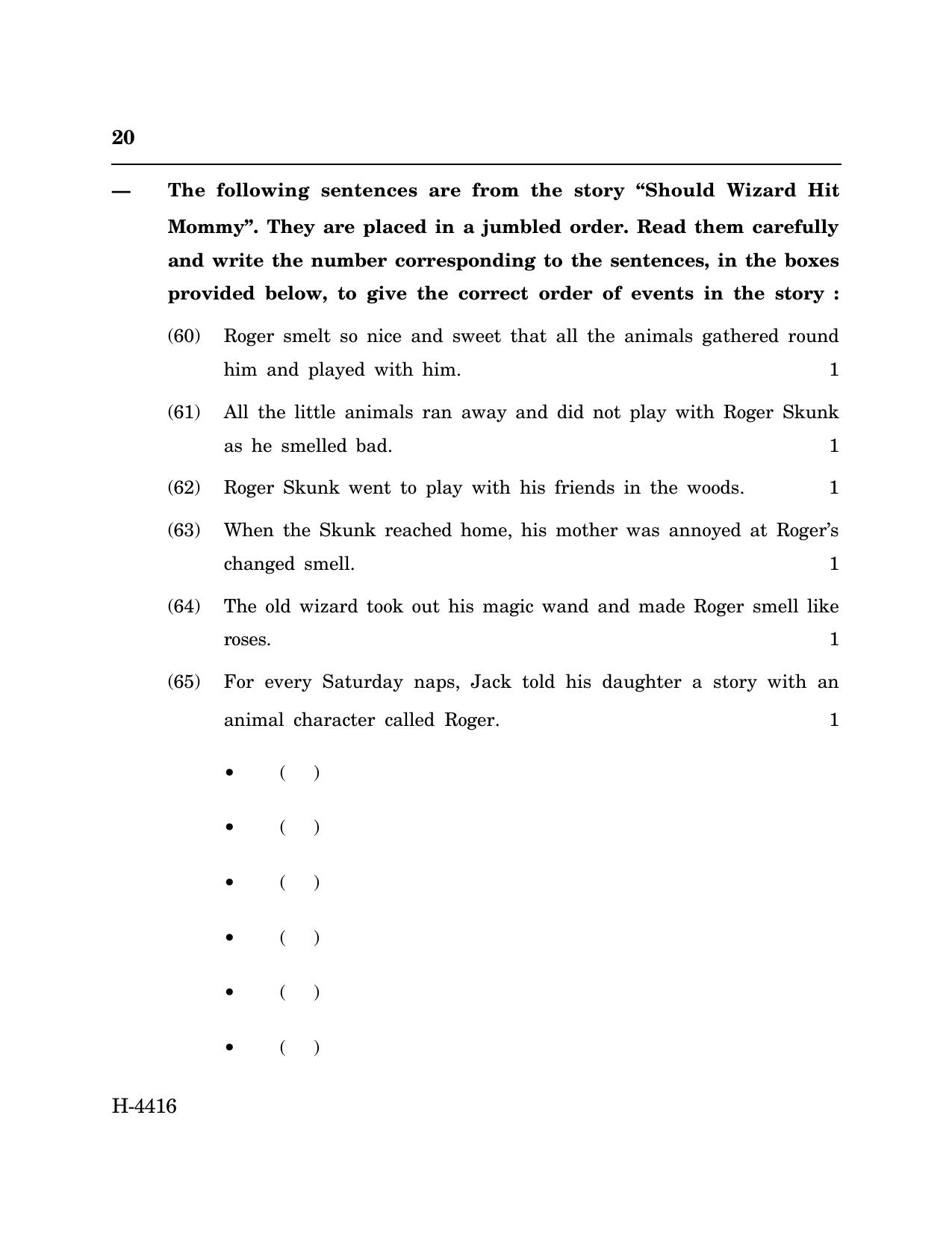 Goa Board Class 12 English I (CWSN) (March 2024) Question Paper - Page 20