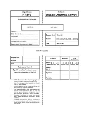 Goa Board Class 12 English I (CWSN) (March 2024) Question Paper