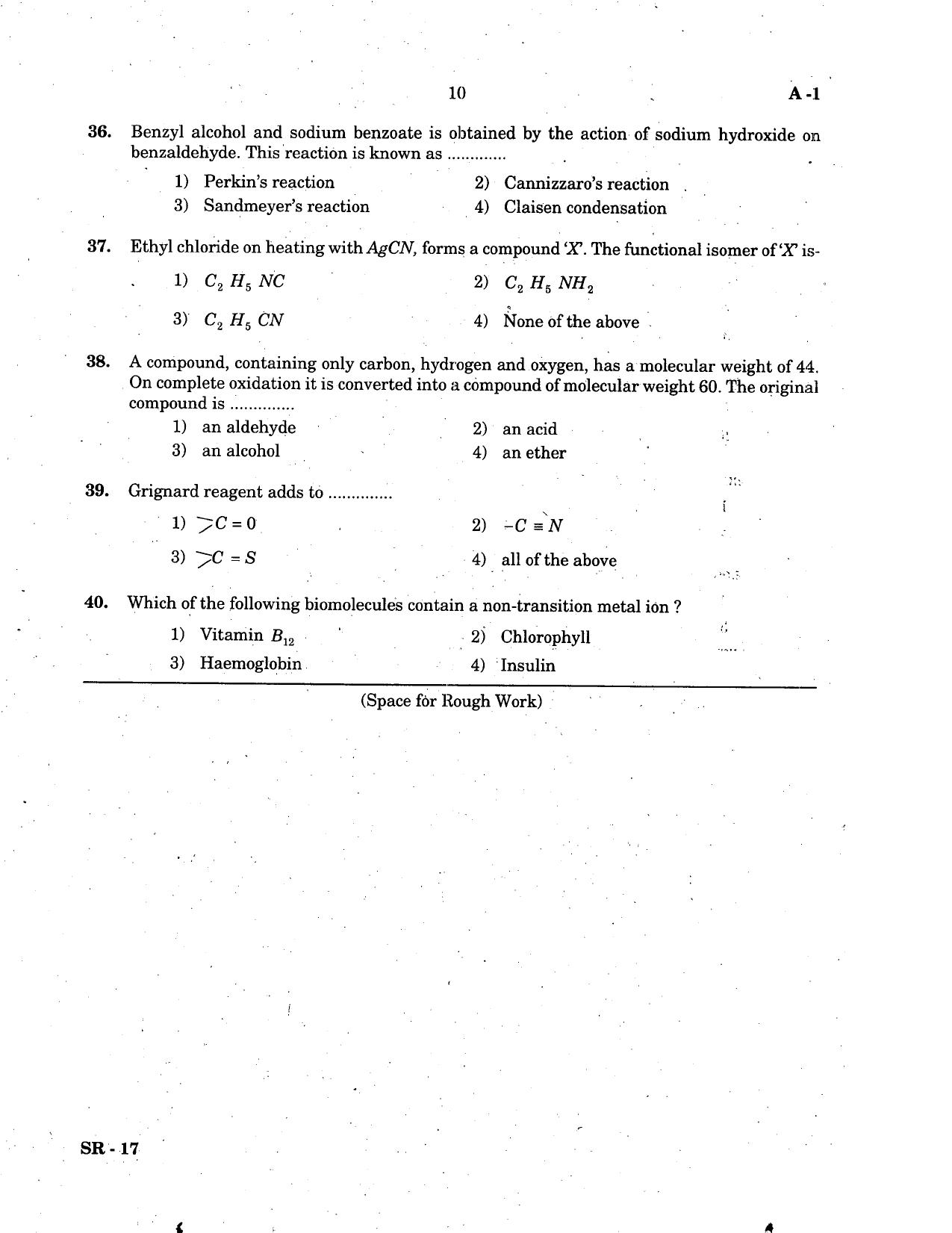 KCET Chemistry 2005 Question Papers - Page 10
