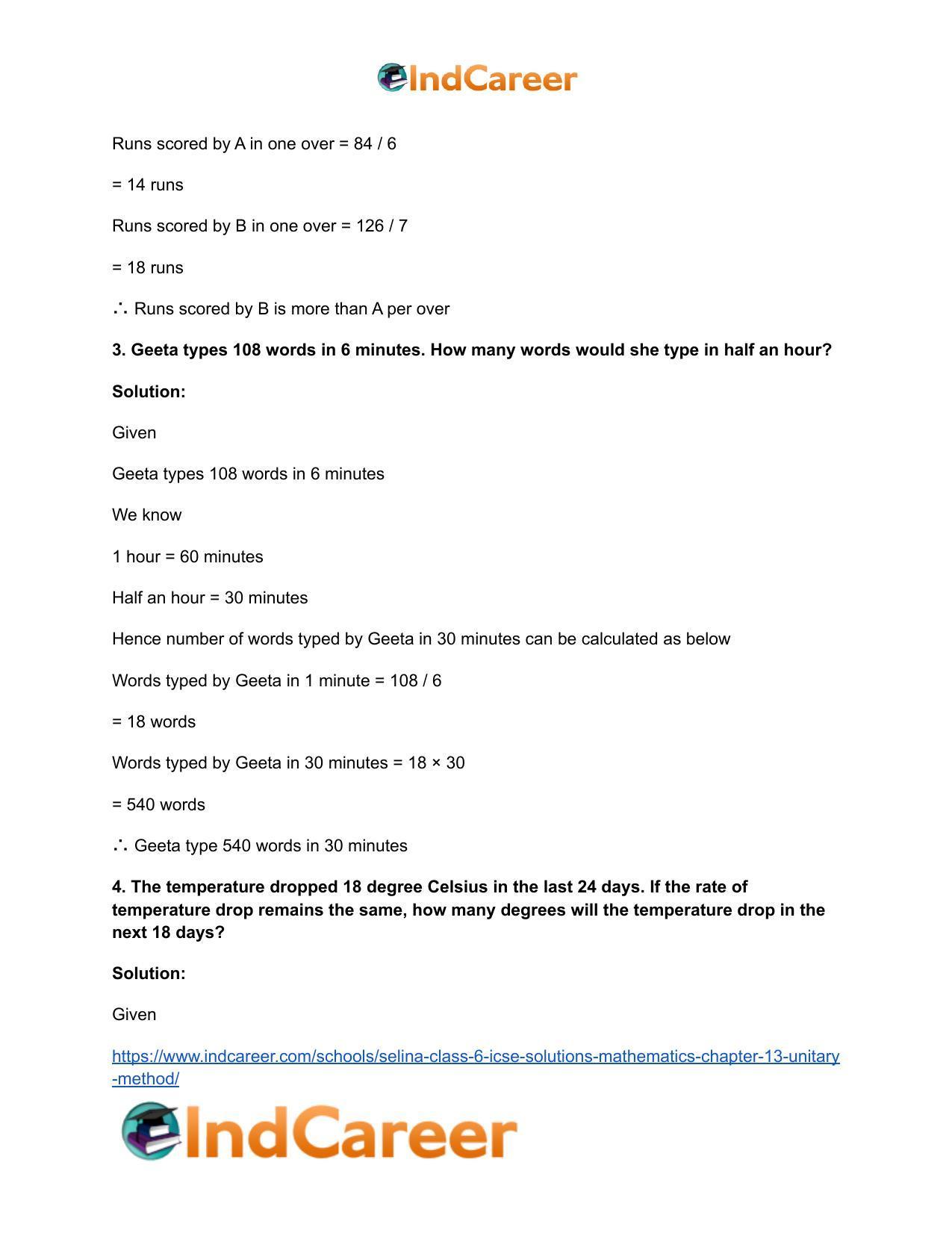 Selina Class 6 ICSE Solutions Mathematics : Chapter 13- Unitary Method - Page 13