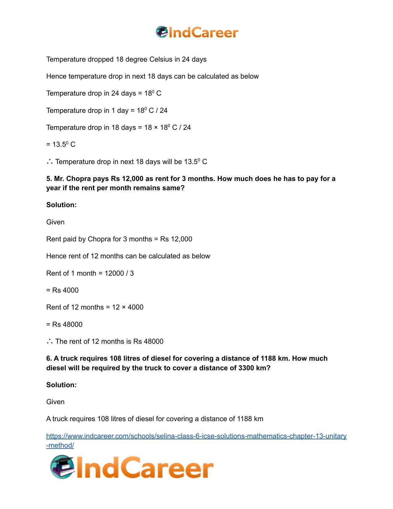 Selina Class 6 ICSE Solutions Mathematics : Chapter 13- Unitary Method - Page 14