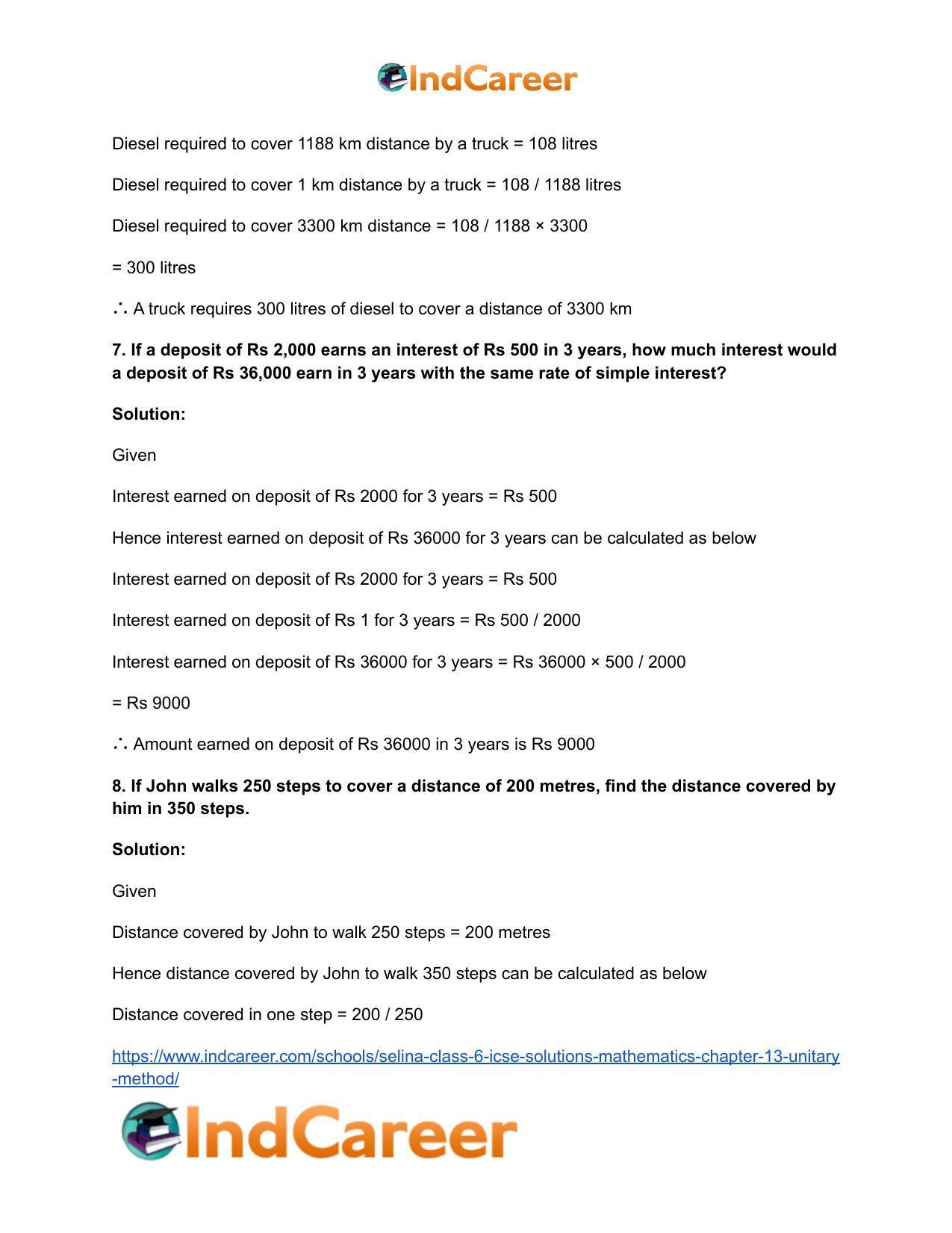 Selina Class 6 ICSE Solutions Mathematics : Chapter 13- Unitary Method - Page 15