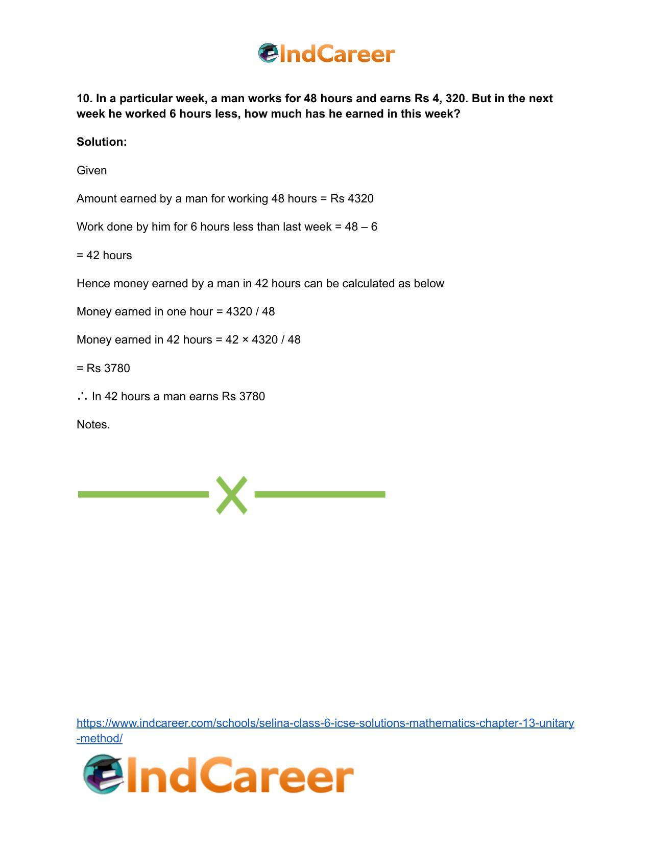 Selina Class 6 ICSE Solutions Mathematics : Chapter 13- Unitary Method - Page 17