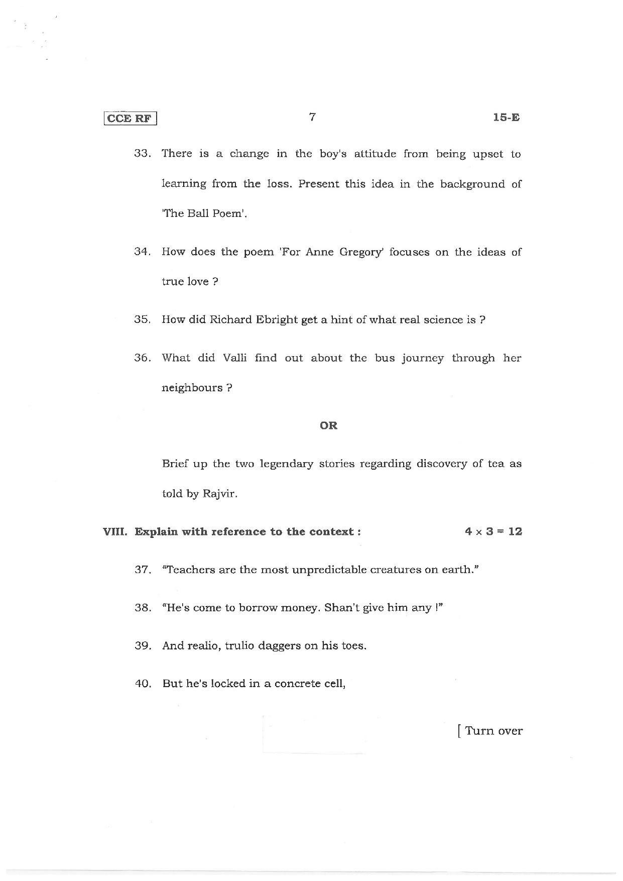 Karnataka SSLC First Language English (NCERT) Preparatory Model Question Paper - Page 7